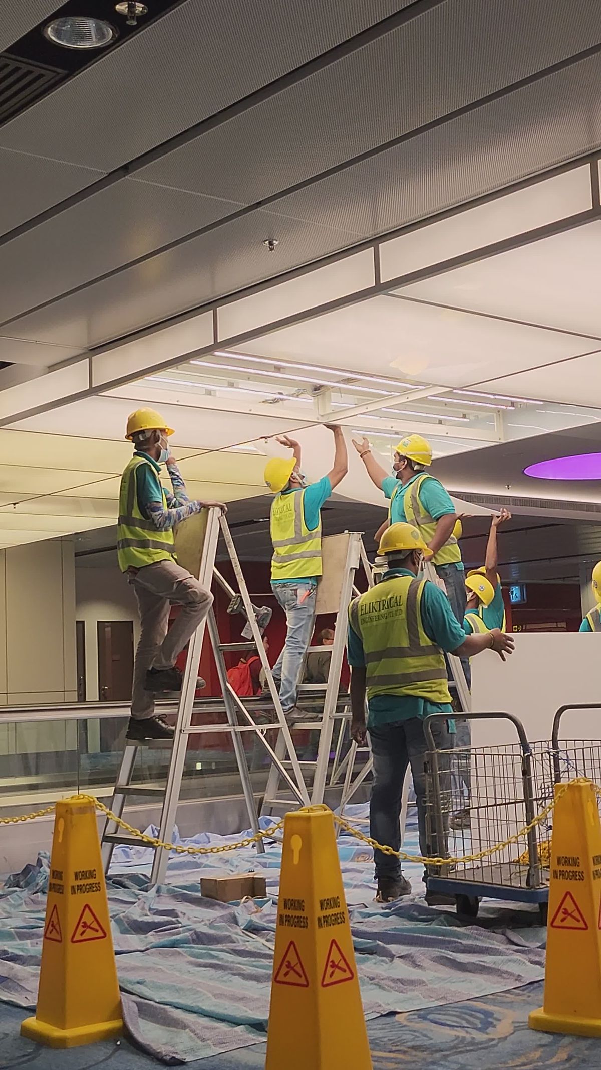 Team of Construction Workers at Indoor Worksite Free Stock Video ...