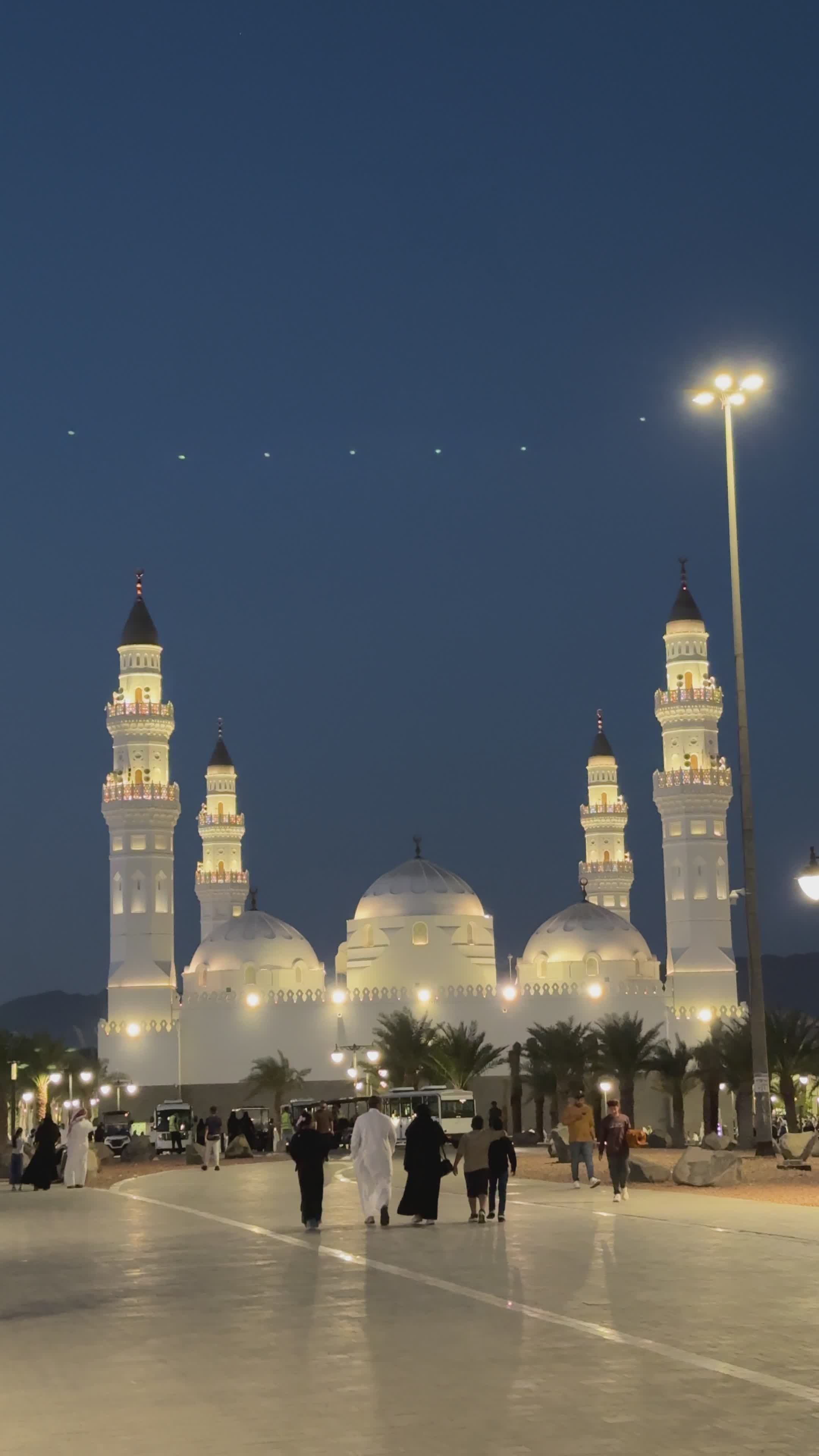 Night View of Illuminated Mosque with People Free Stock Video Footage ...