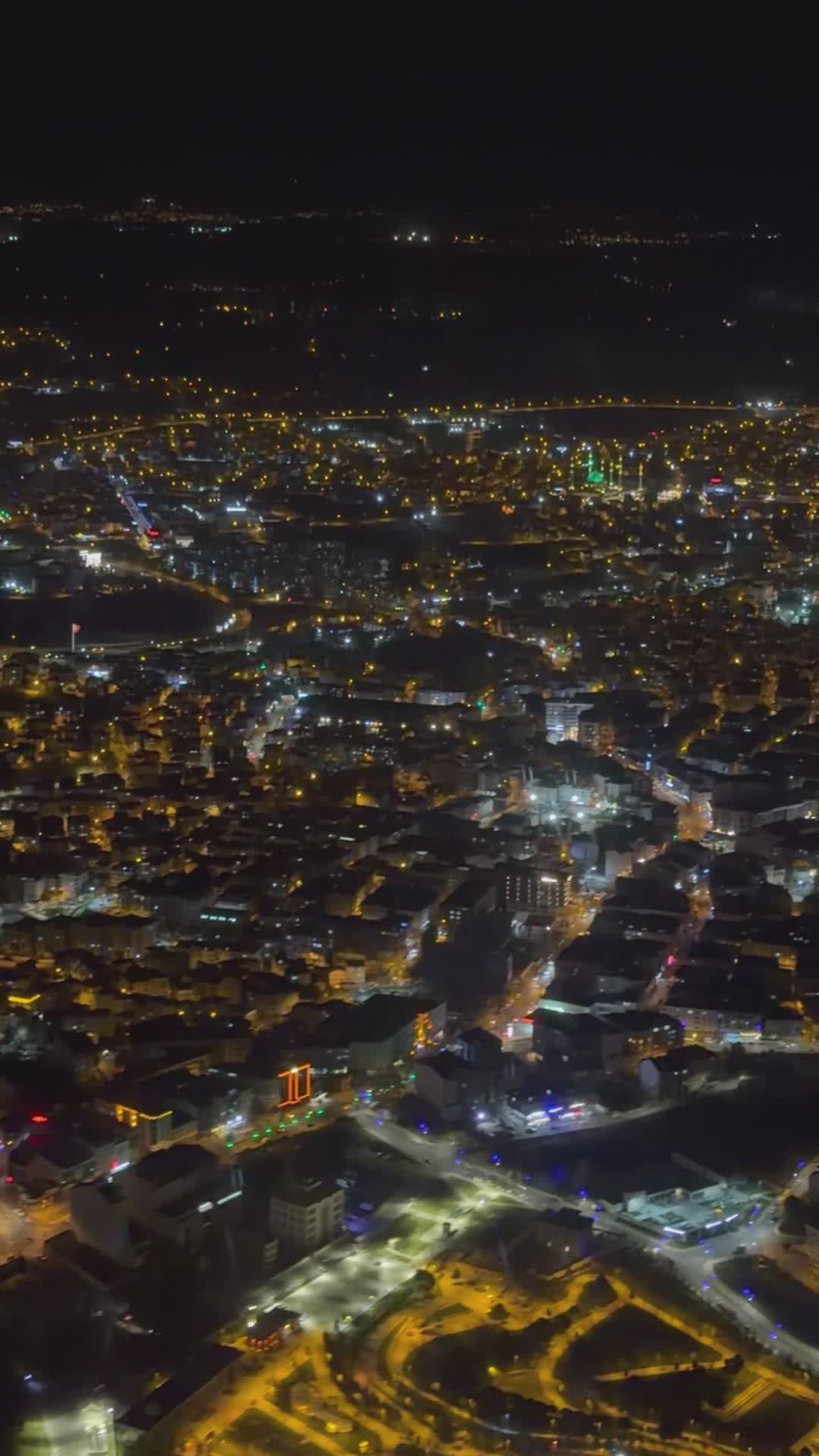 Stunning Aerial Night View of City Lights Free Stock Video Footage ...