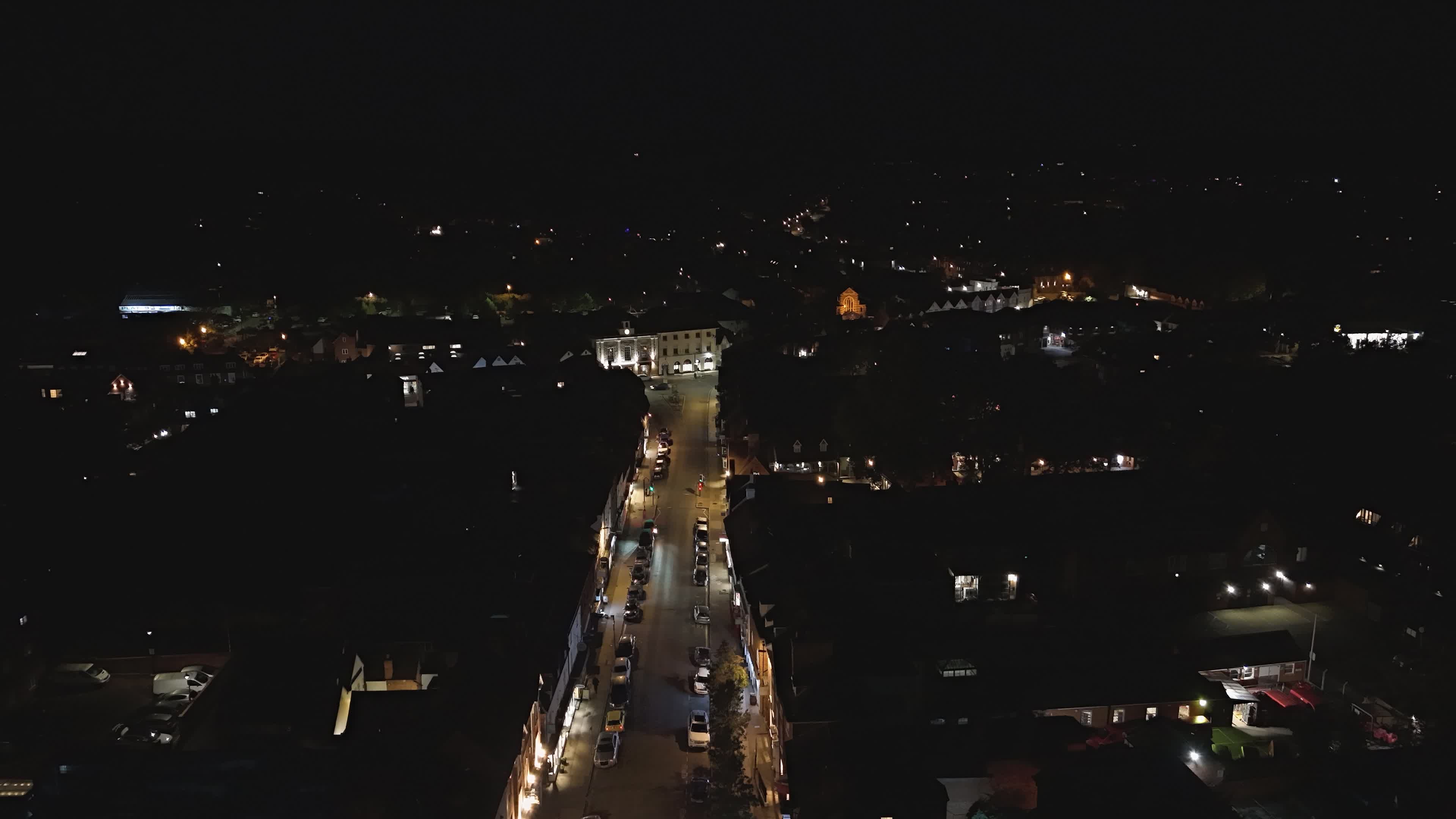 Aerial Night View of City Street with Lights Free Stock Video Footage ...