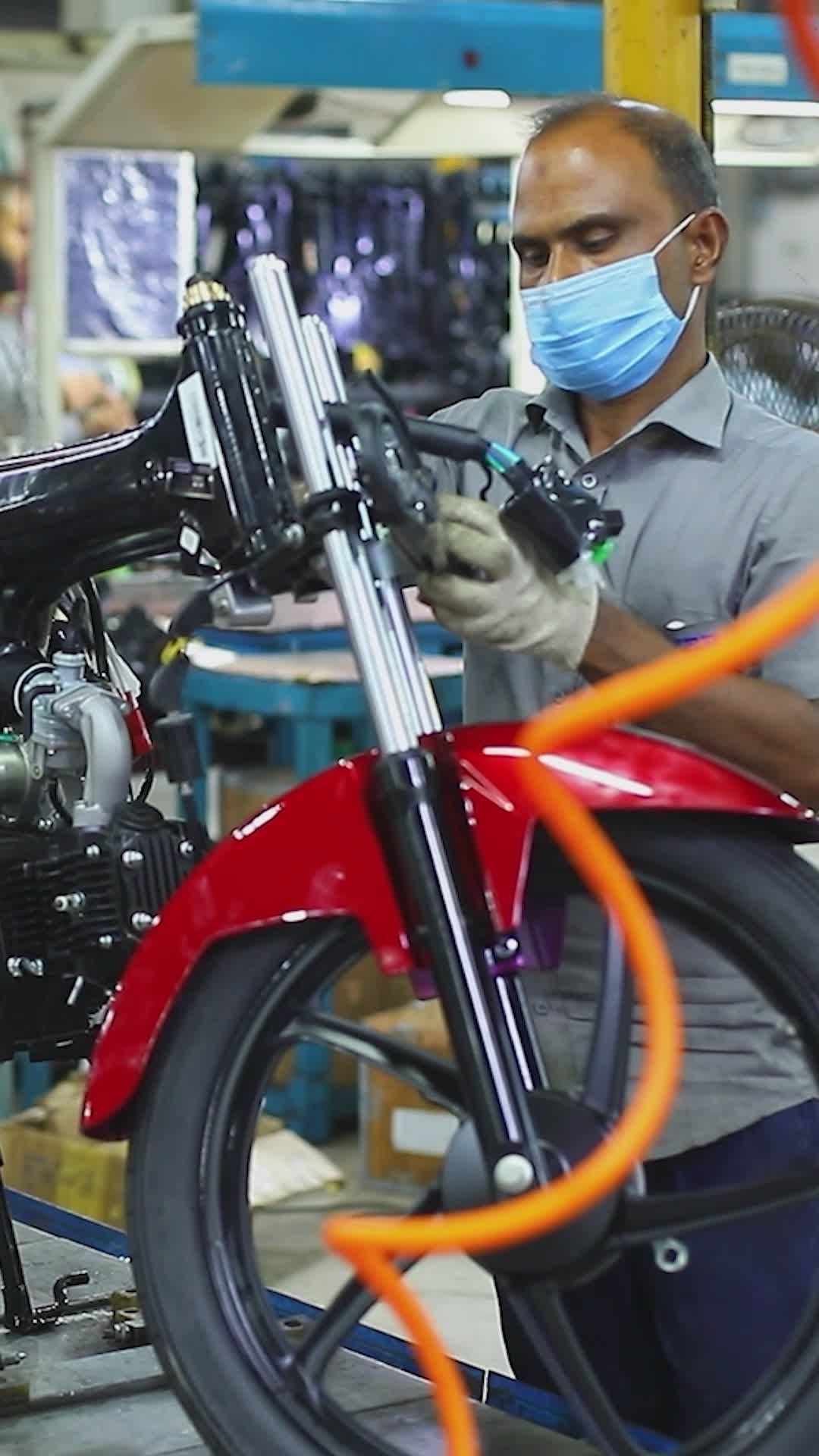 Expert Motorcycle Assembly in Modern Factory Free Stock Video Footage ...