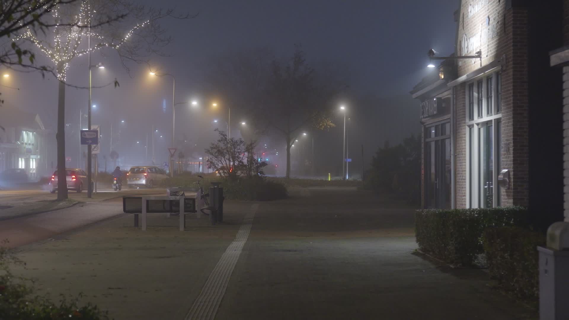 Misty Night City Street with Soft Ambient Lighting Free Stock Video ...