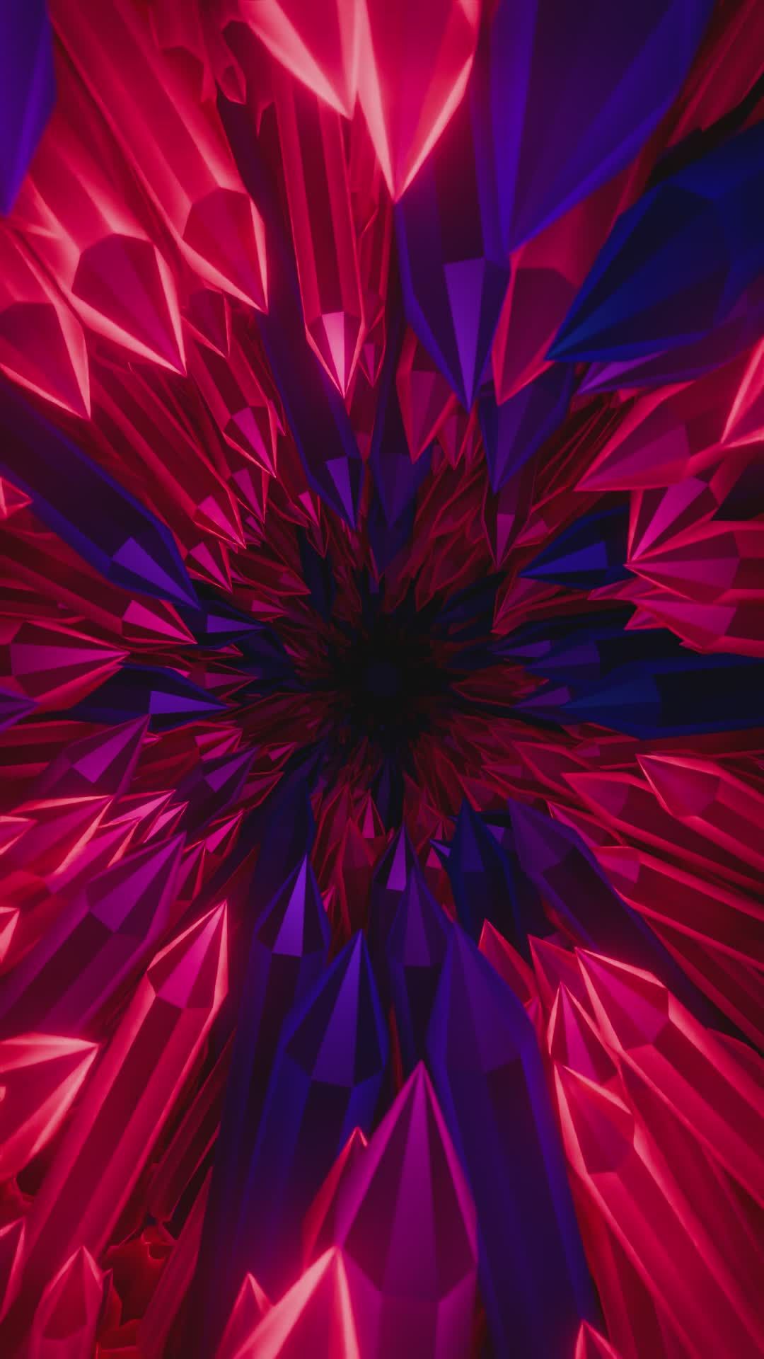Vivid Abstract Neon Crystal Animation Free Stock Video Footage, Royalty ...