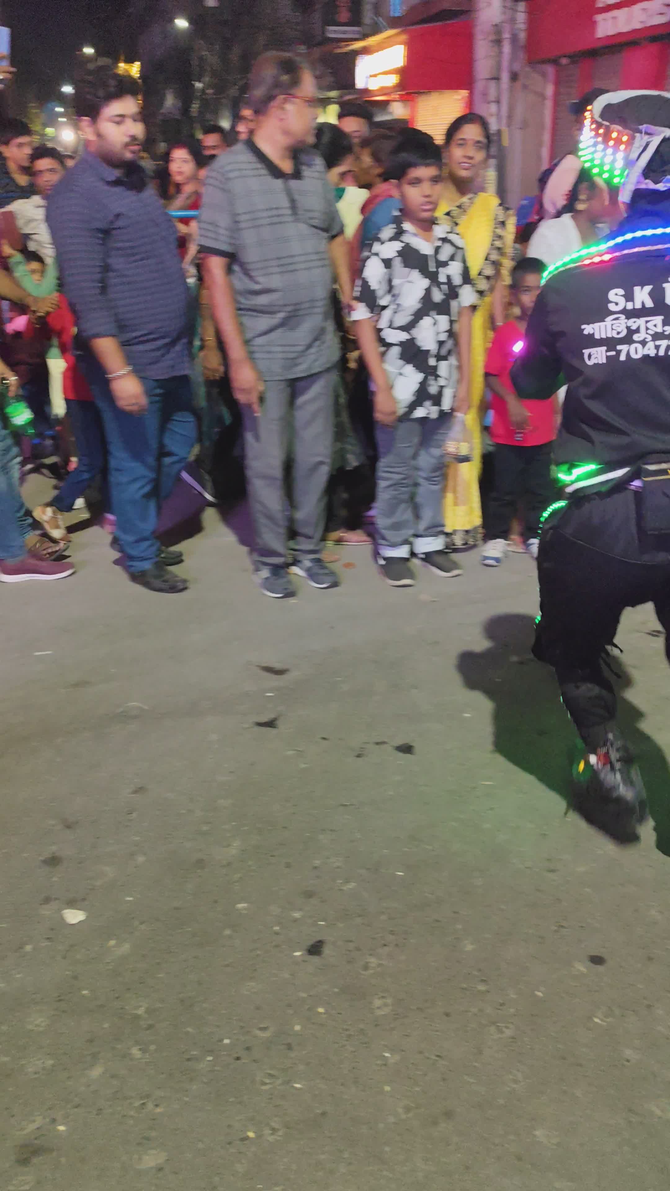 Street Performer with LED Costume and Crowd Free Stock Video Footage ...