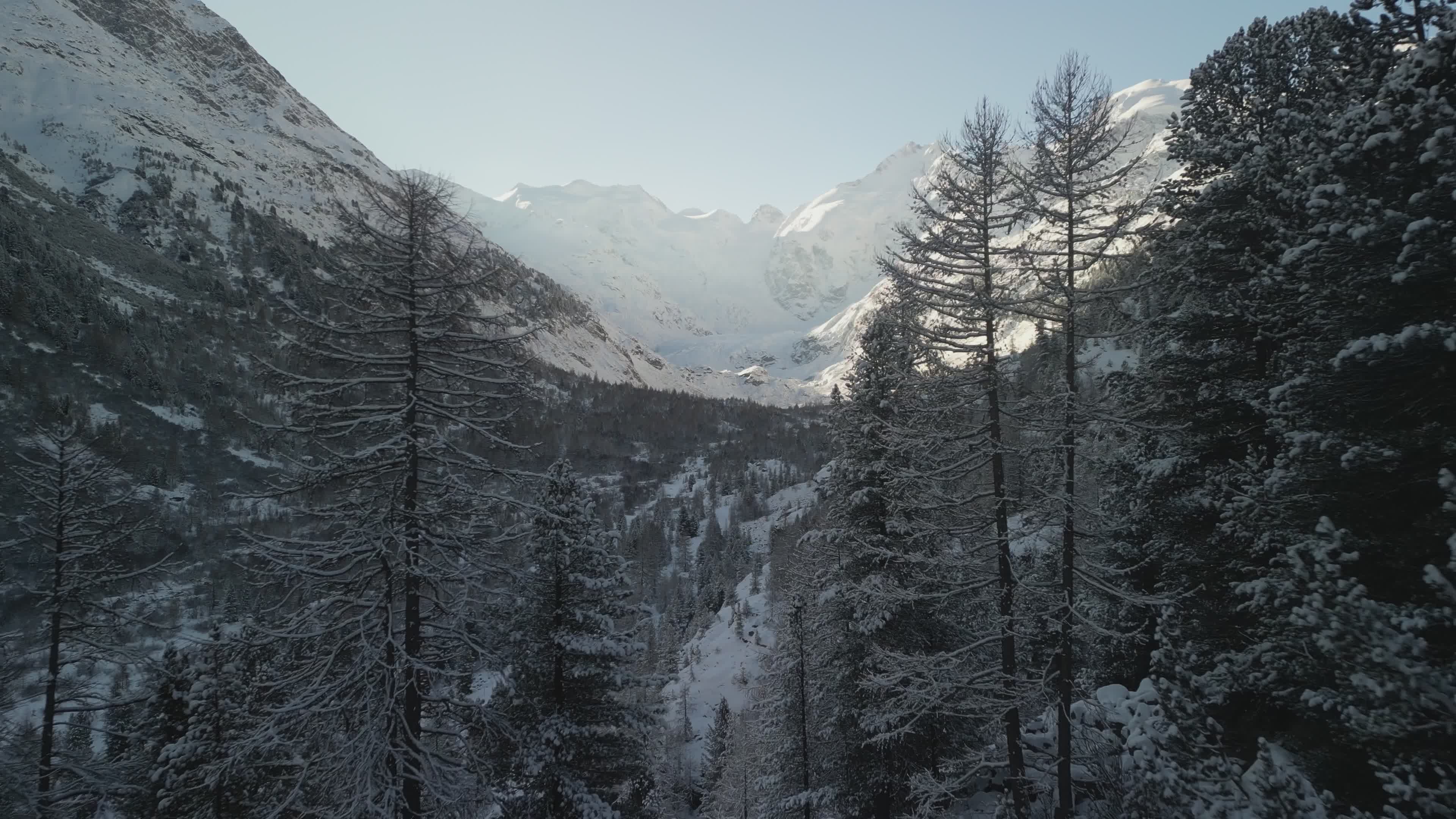 Breathtaking Aerial Drone View of Snowy Alps Free Stock Video Footage ...
