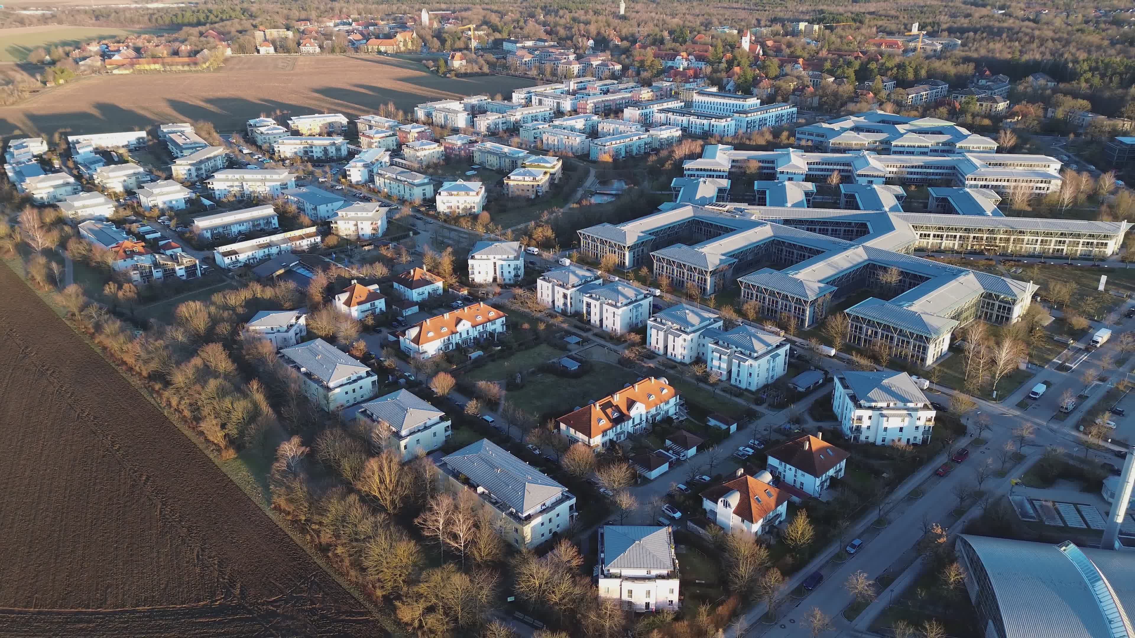 Aerial View of Residential Area with Modern Buildings Free Stock Video ...