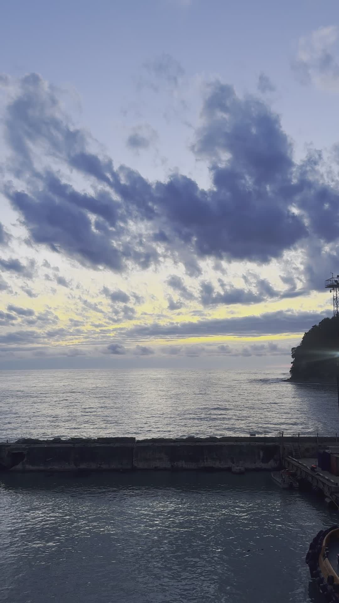 Serene Coastal Sunset with Cloudy Skies Free Stock Video Footage ...