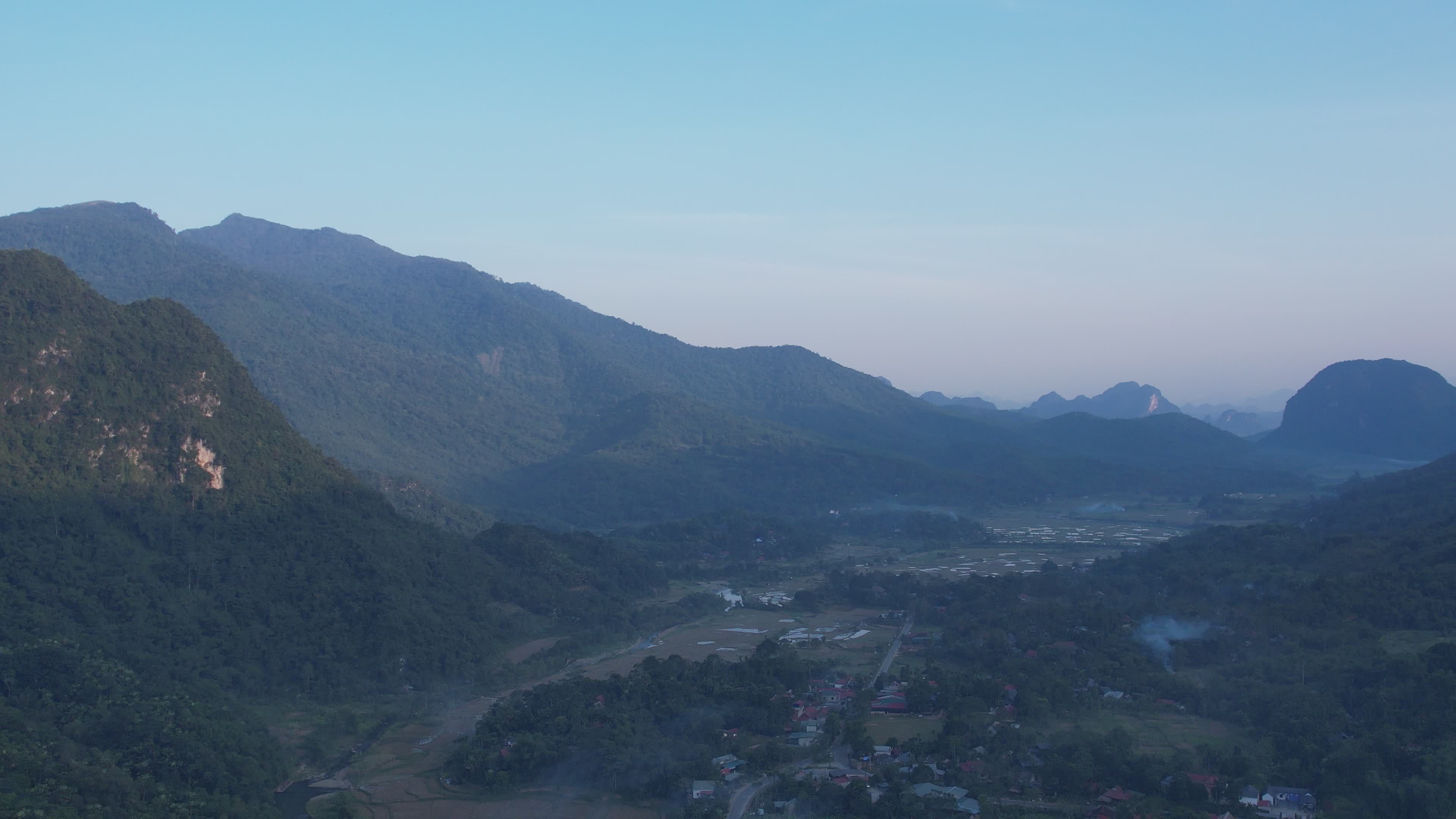 Scenic Aerial View of Lush Mountain Valley Free Stock Video Footage ...