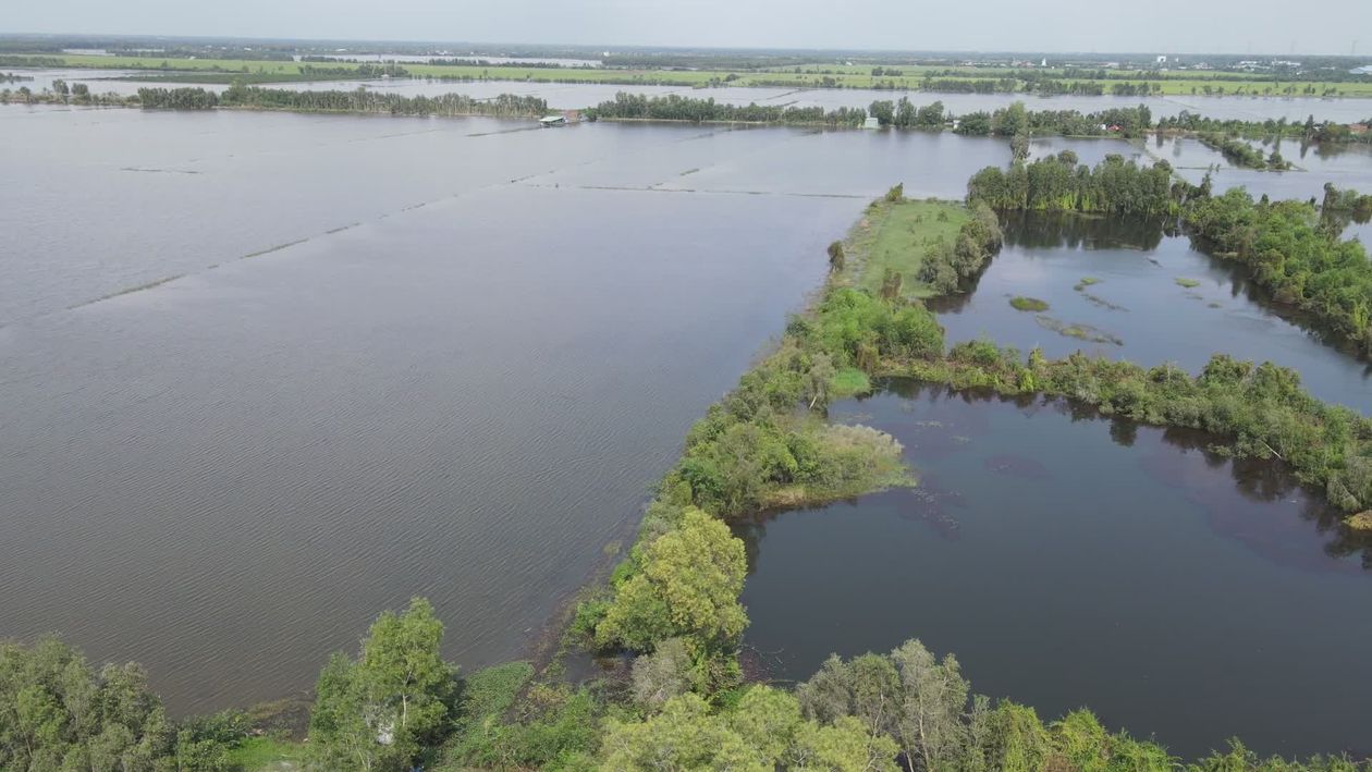 Aerial Drone Footage Over Flooded River Free Stock Video Footage ...