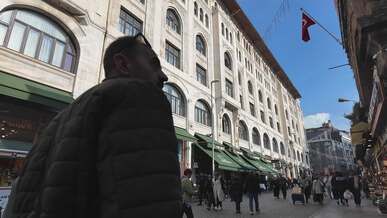 bustling istanbul street with historical architecture