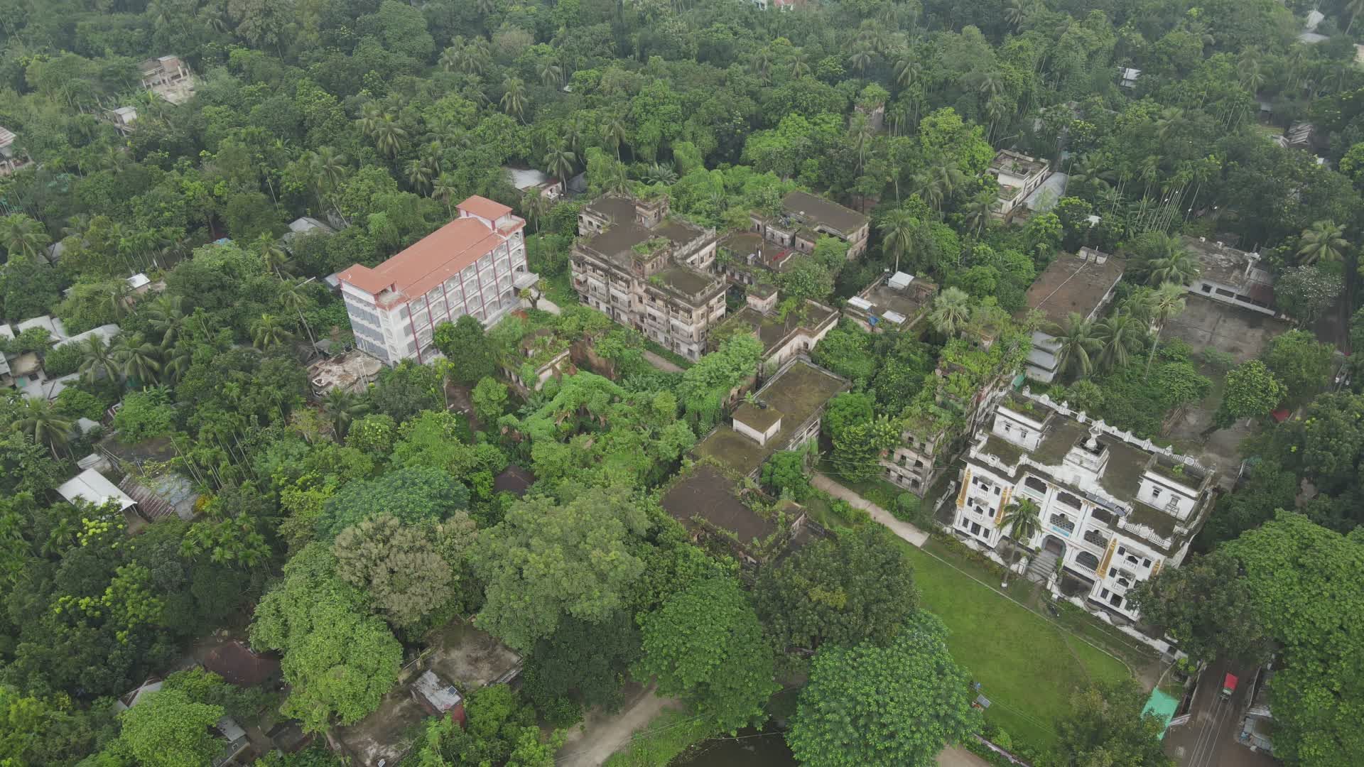 Aerial View of Historical Nawab Palace in Tangail Free Stock Video ...