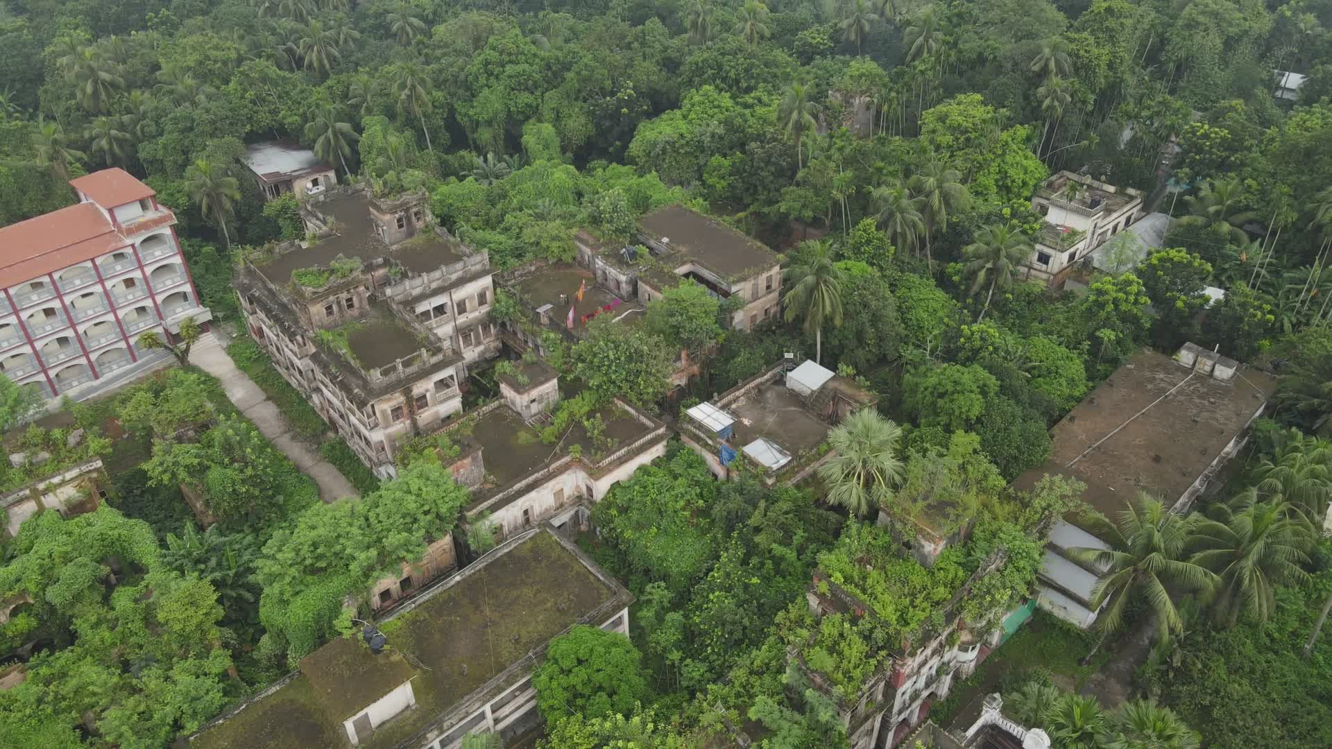 Aerial View of Historical Nawab Palace in Tangail Free Stock Video ...