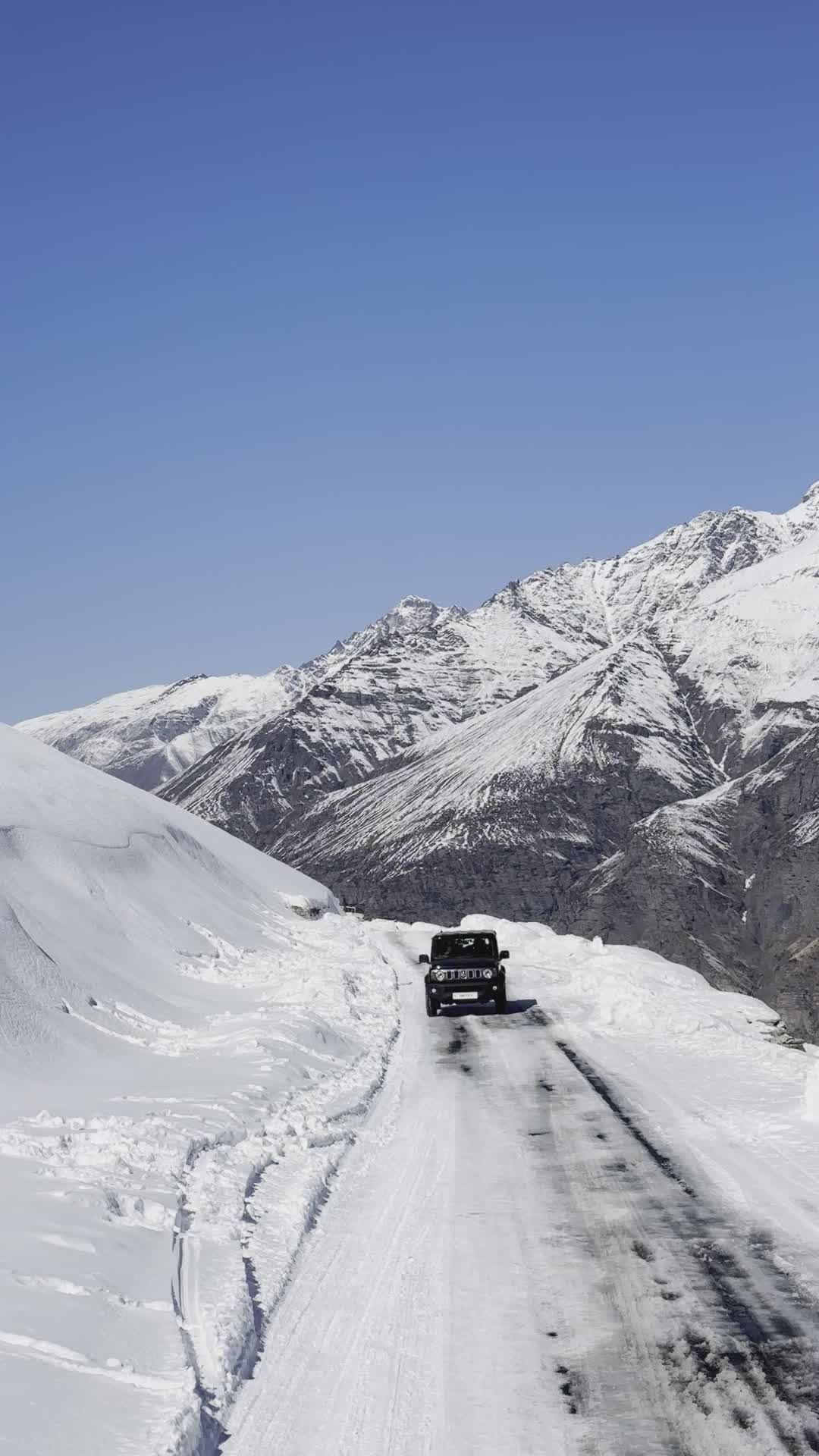Scenic Winter Drive on Snowy Mountain Road Free Stock Video Footage ...