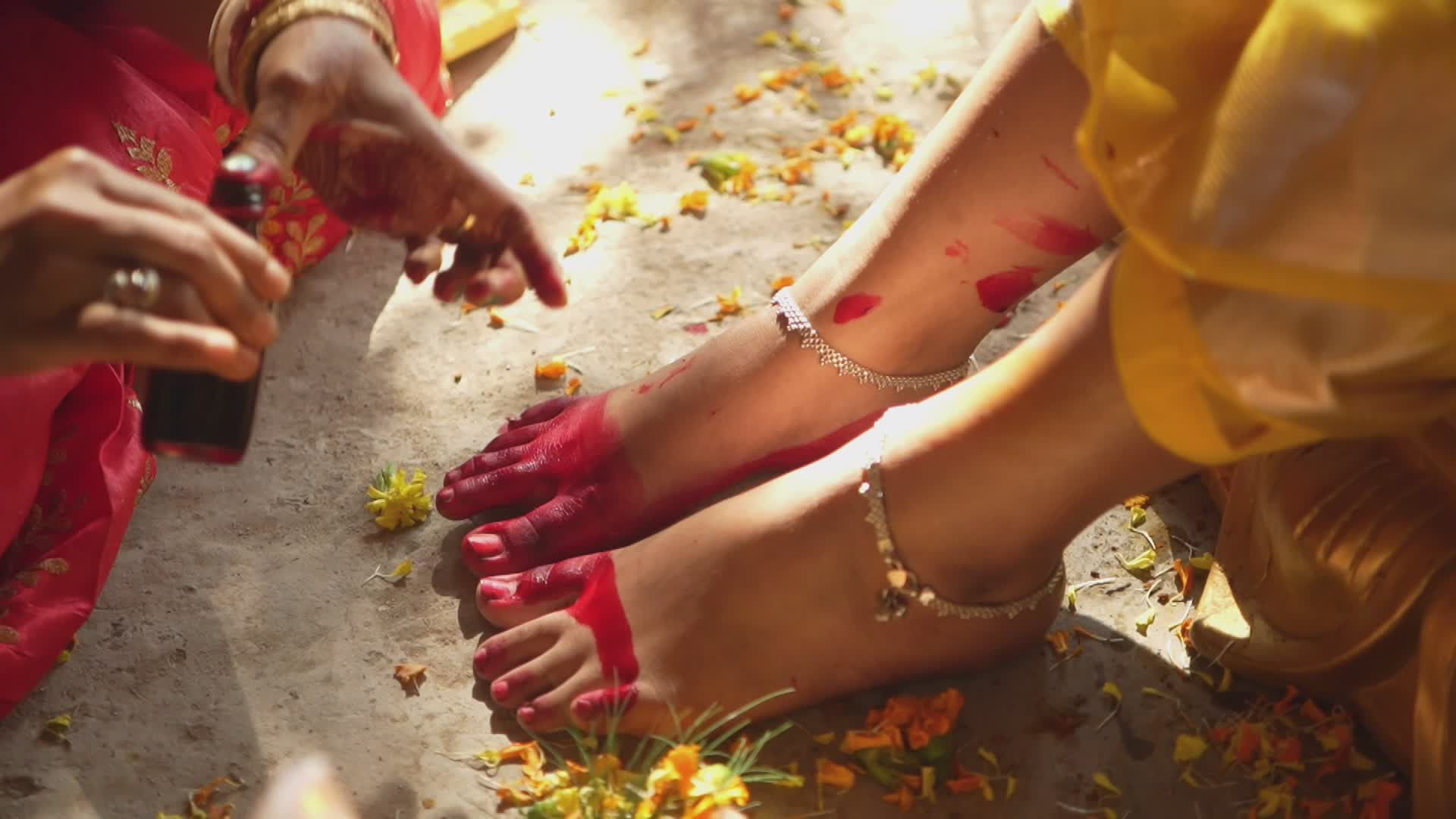 Vibrant Haldi Ceremony Ritual at Wedding Free Stock Video Footage ...
