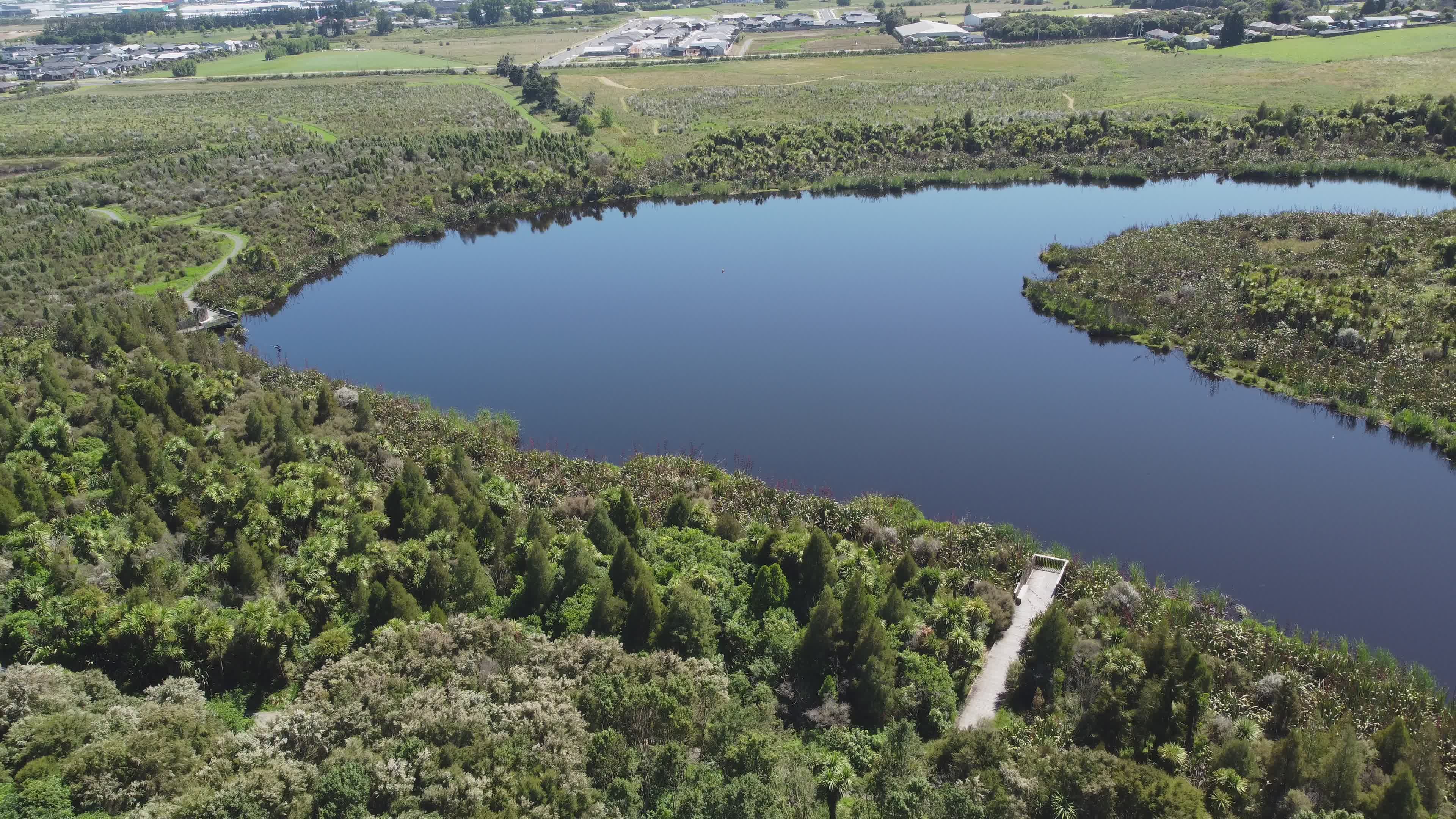 Stunning Aerial View of Serene New Zealand Lake Free Stock Video ...