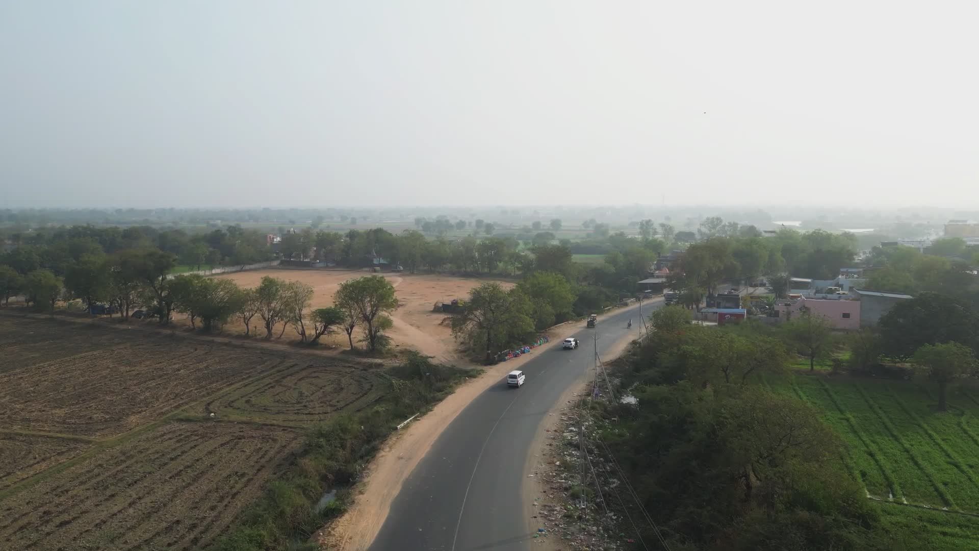 Rural Road Aerial View of Tranquil Countryside Free Stock Video Footage ...