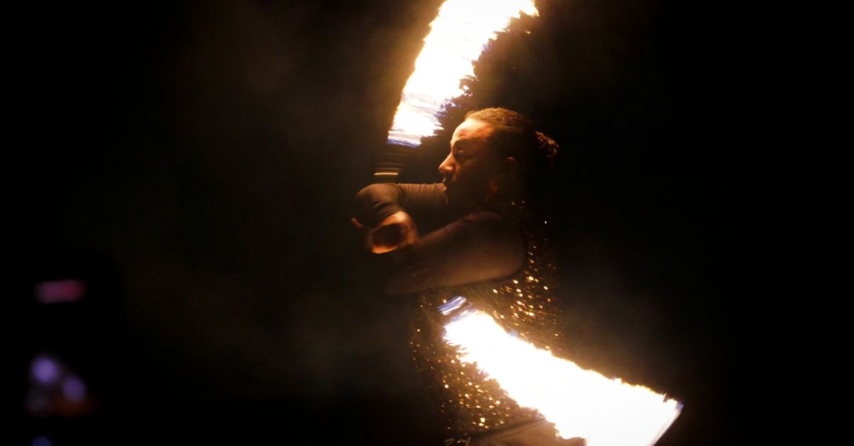 Fre Dancing Dynamic Fire Dancing Performance at Night Free Stock Video Footage ...