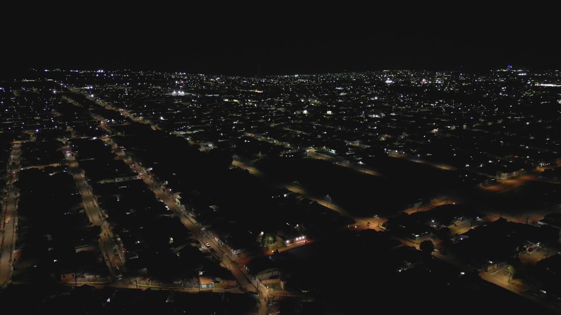 Aerial Night View of Cityscape with Illuminated Streets Free Stock ...