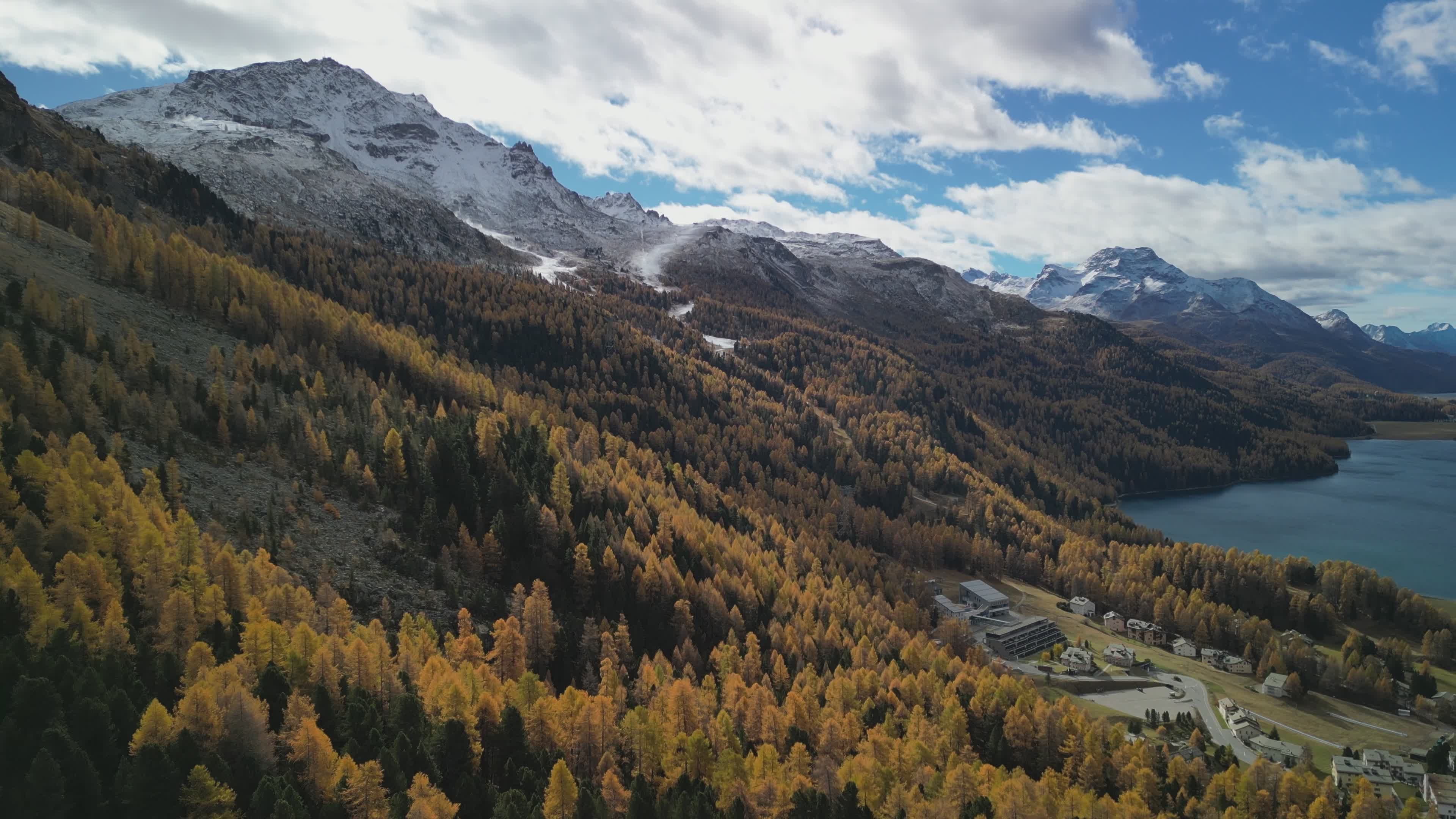 Aerial View of Swiss Alps in Autumn Free Stock Video Footage, Royalty ...