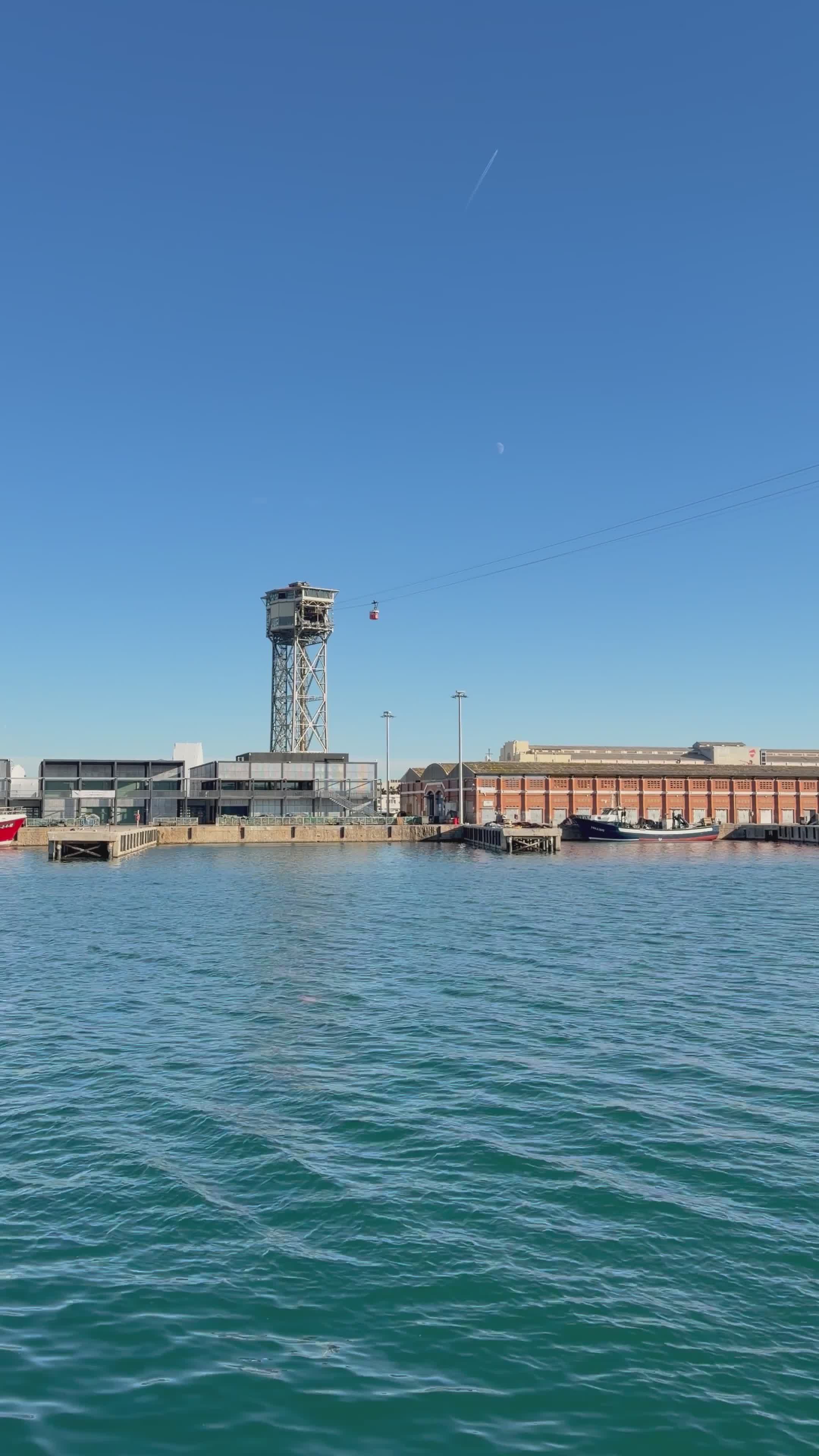 Barcelona Port Skyline with Cable Car View Free Stock Video Footage ...