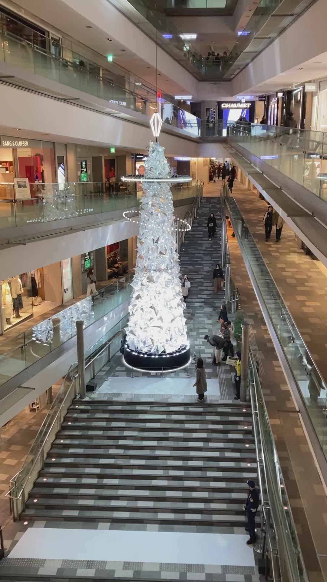 Giant Christmas Tree in Shopping Mall Atrium Free Stock Video Footage ...