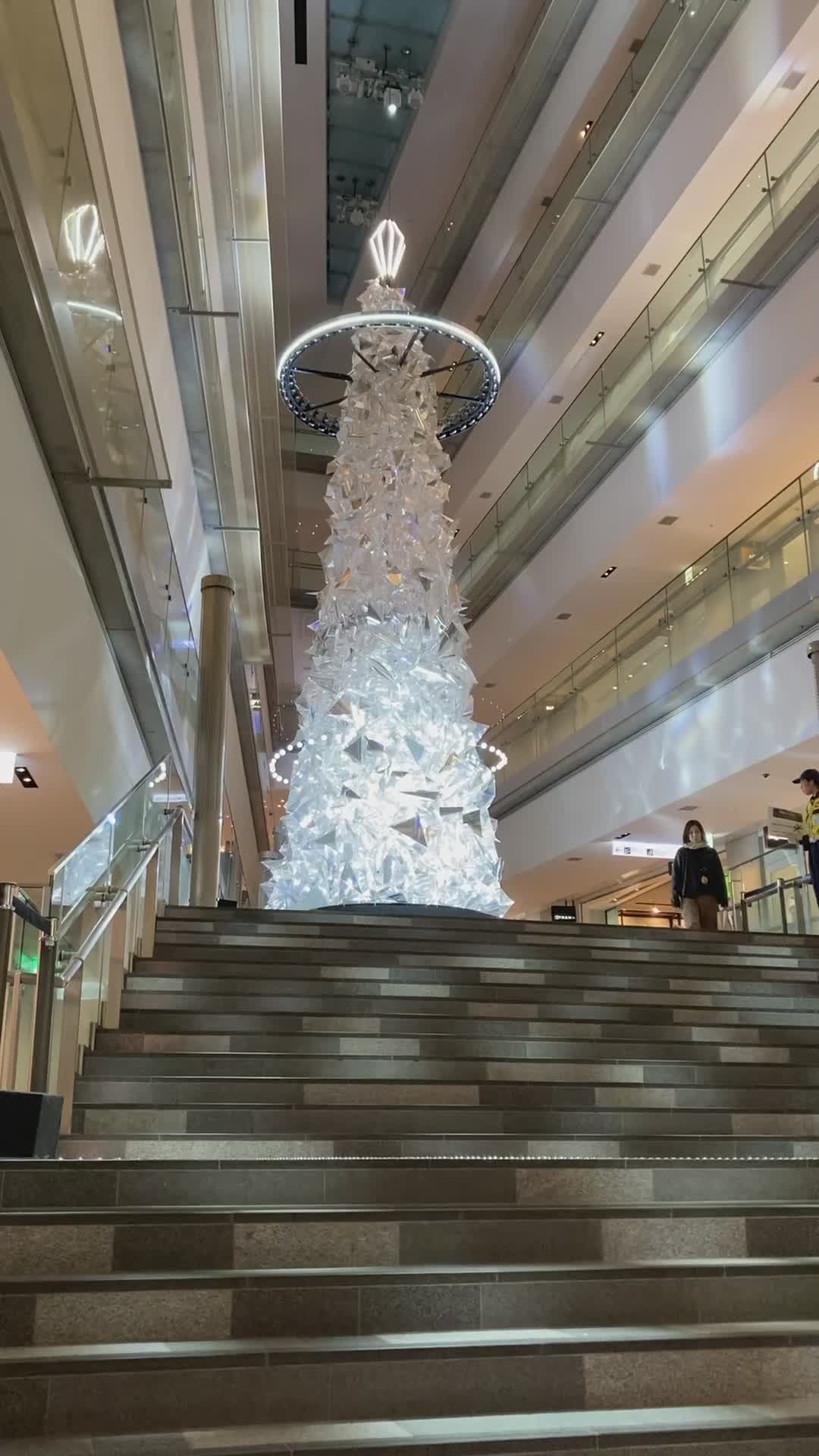 Giant Christmas Tree in Shopping Mall Atrium Free Stock Video Footage ...