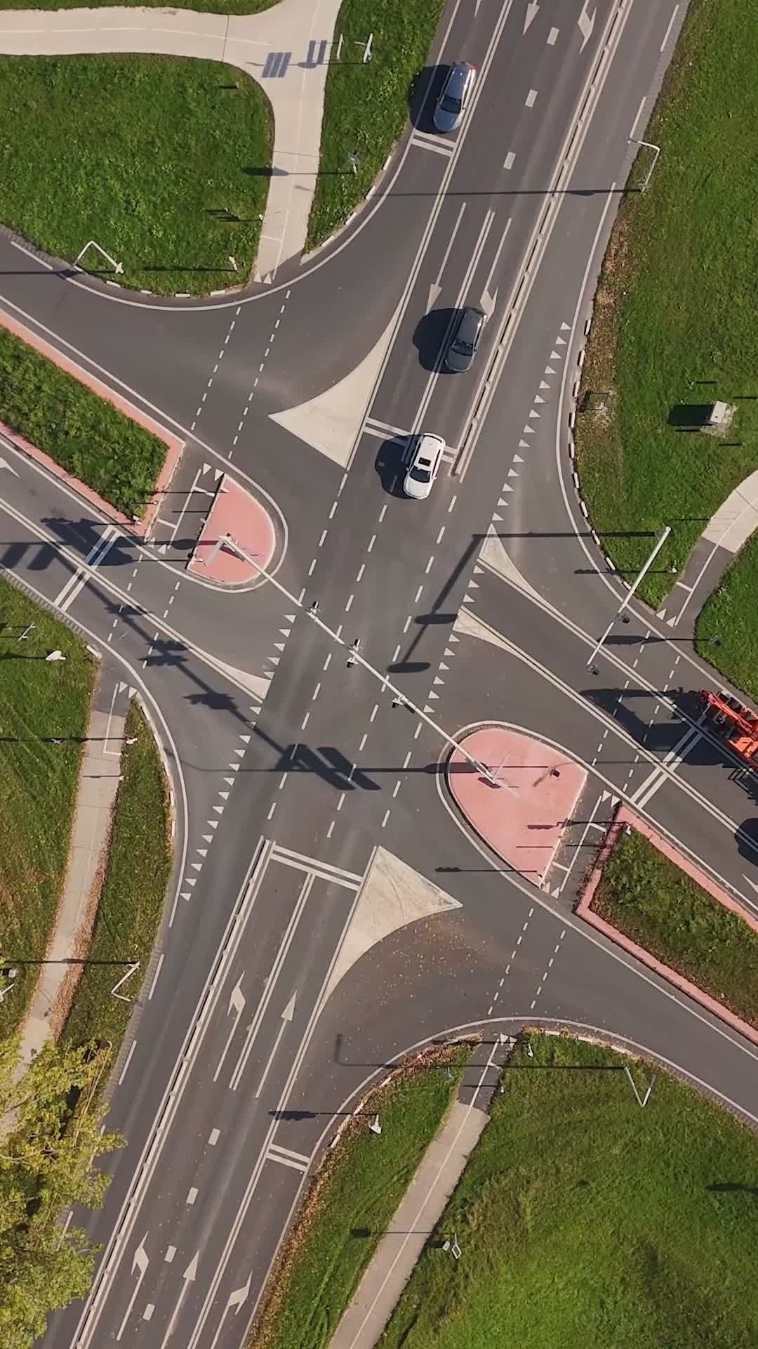 Aerial View of Busy Urban Intersection Free Stock Video Footage ...