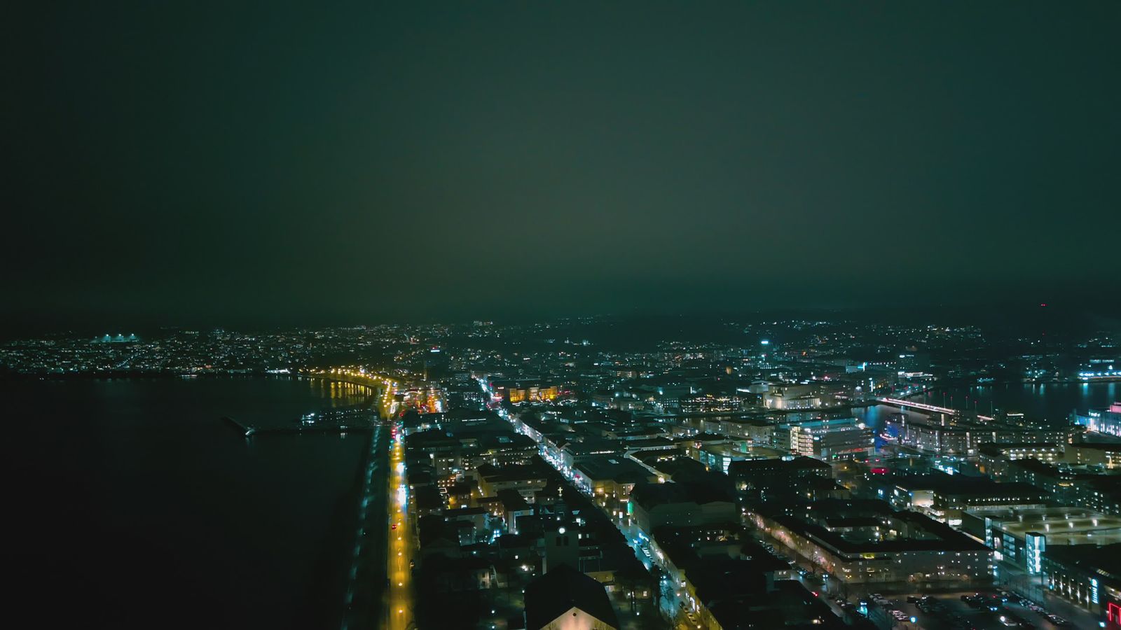 Aerial View of Jönköping City at Night Free Stock Video Footage ...