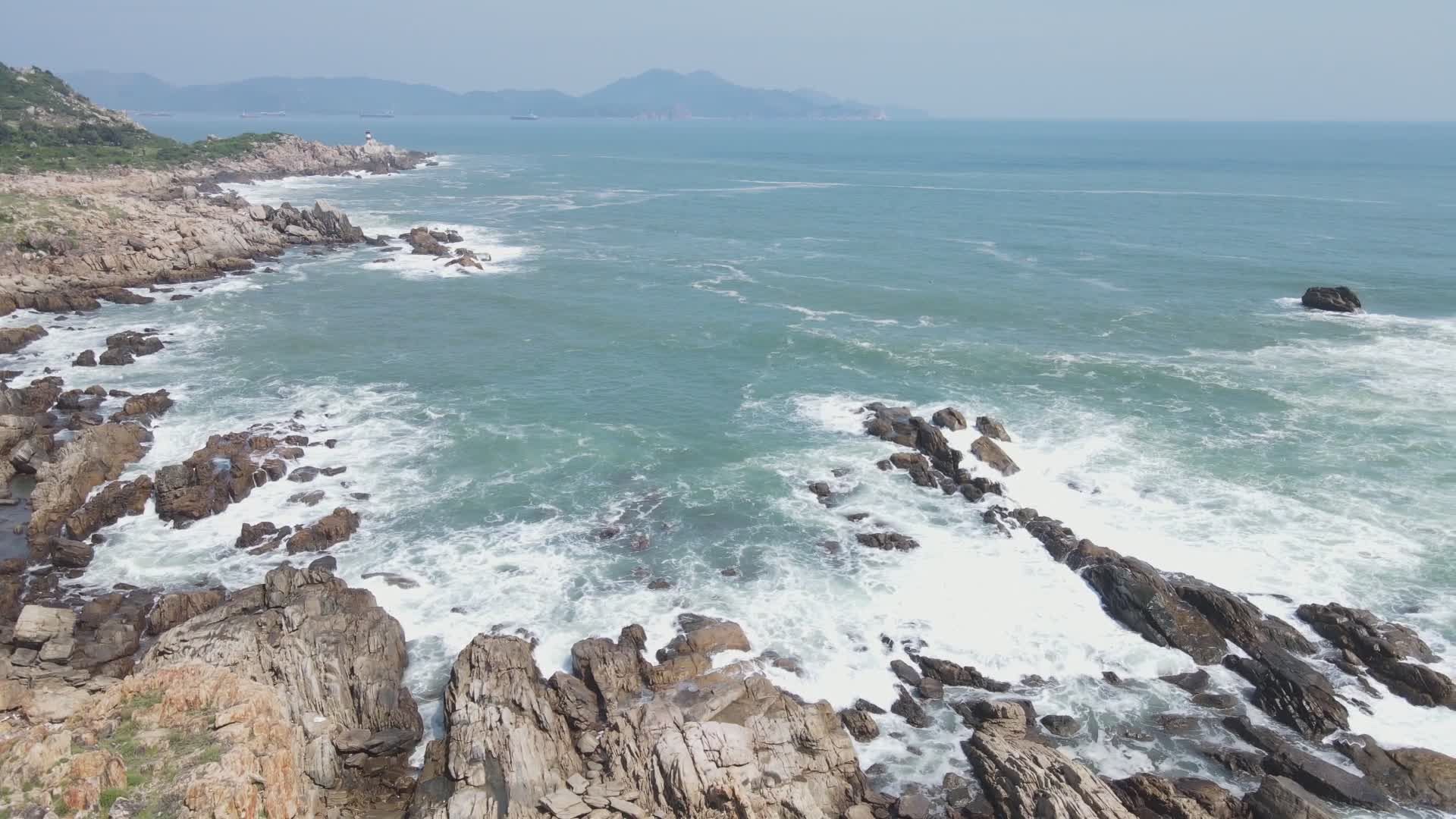 Scenic Coastal Aerial View of Rocky Shoreline Free Stock Video Footage ...