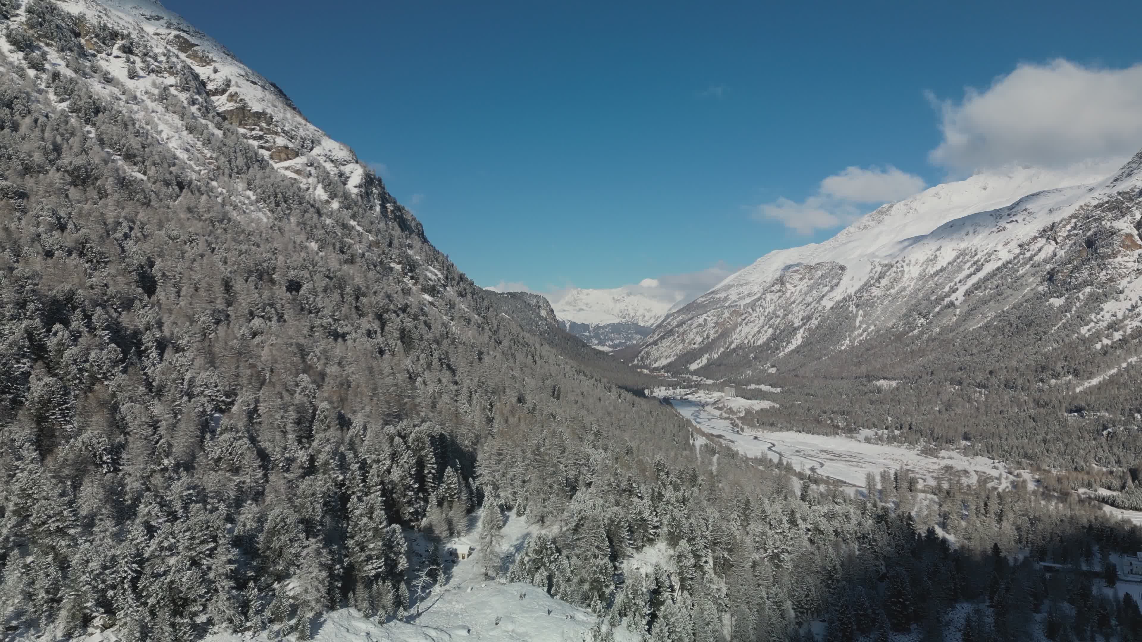 Breathtaking Winter Drone View of Snowy Alps Free Stock Video Footage ...