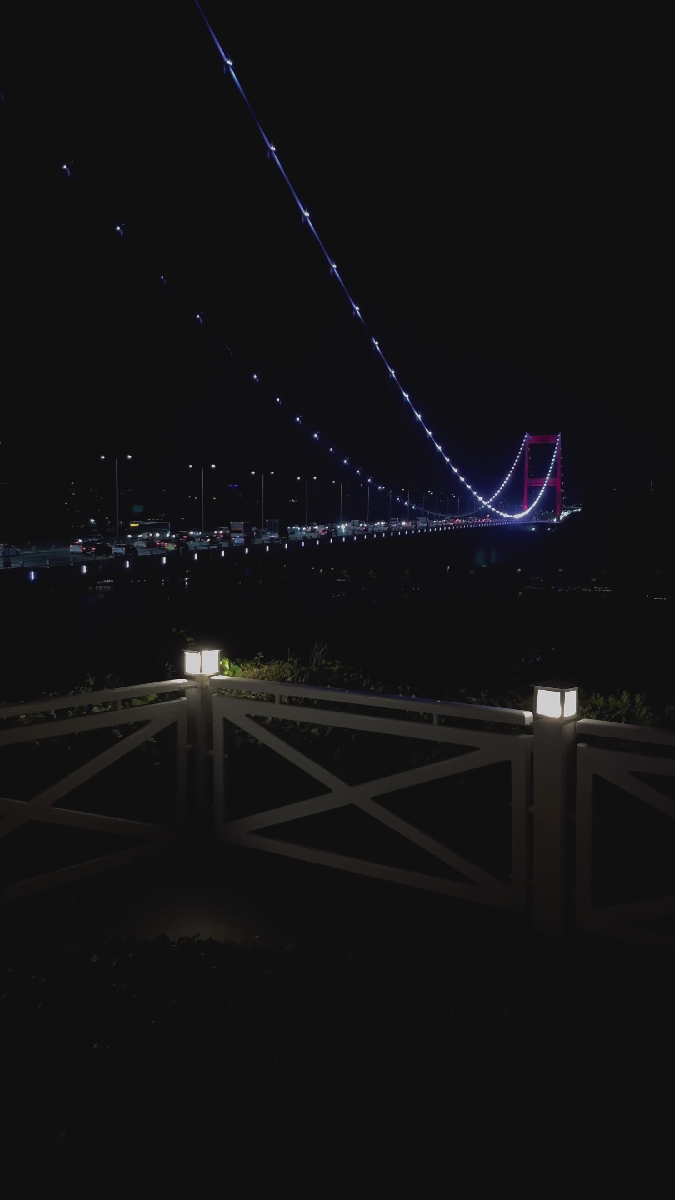 Colorful Night Bridge with Illuminated Lights Free Stock Video Footage ...