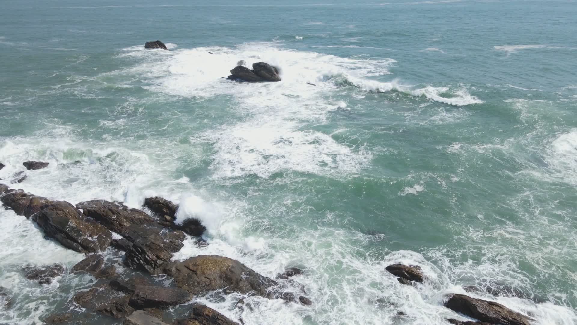 Dynamic Waves Crashing on Rocky Shoreline Free Stock Video Footage ...