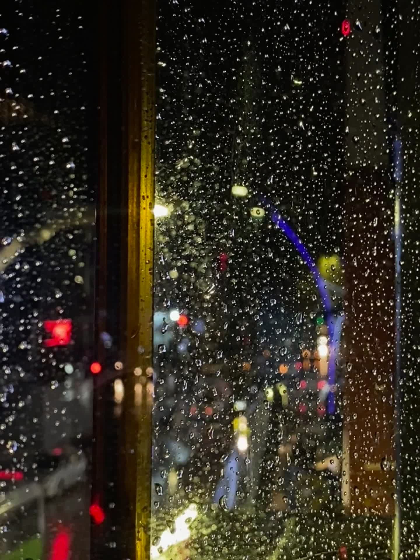 Rainy Night City Traffic Through Window Free Stock Video Footage ...