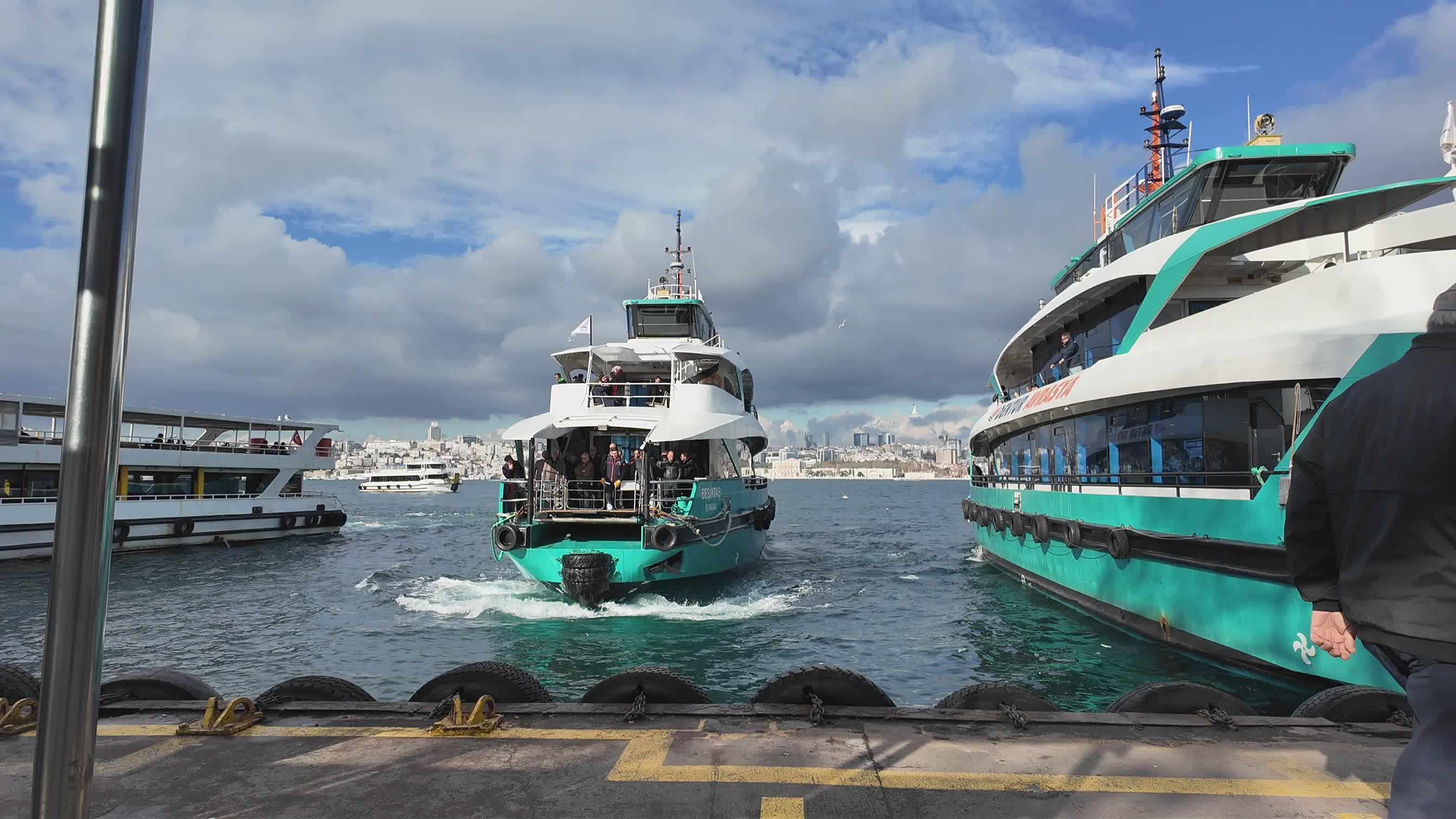 Ferries Docking at Bustling City Harbor Free Stock Video Footage ...