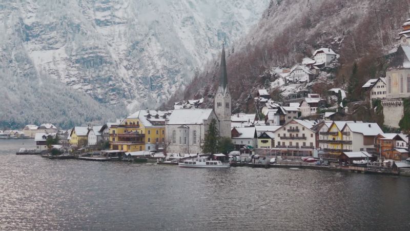 Charming snow covered village in austria