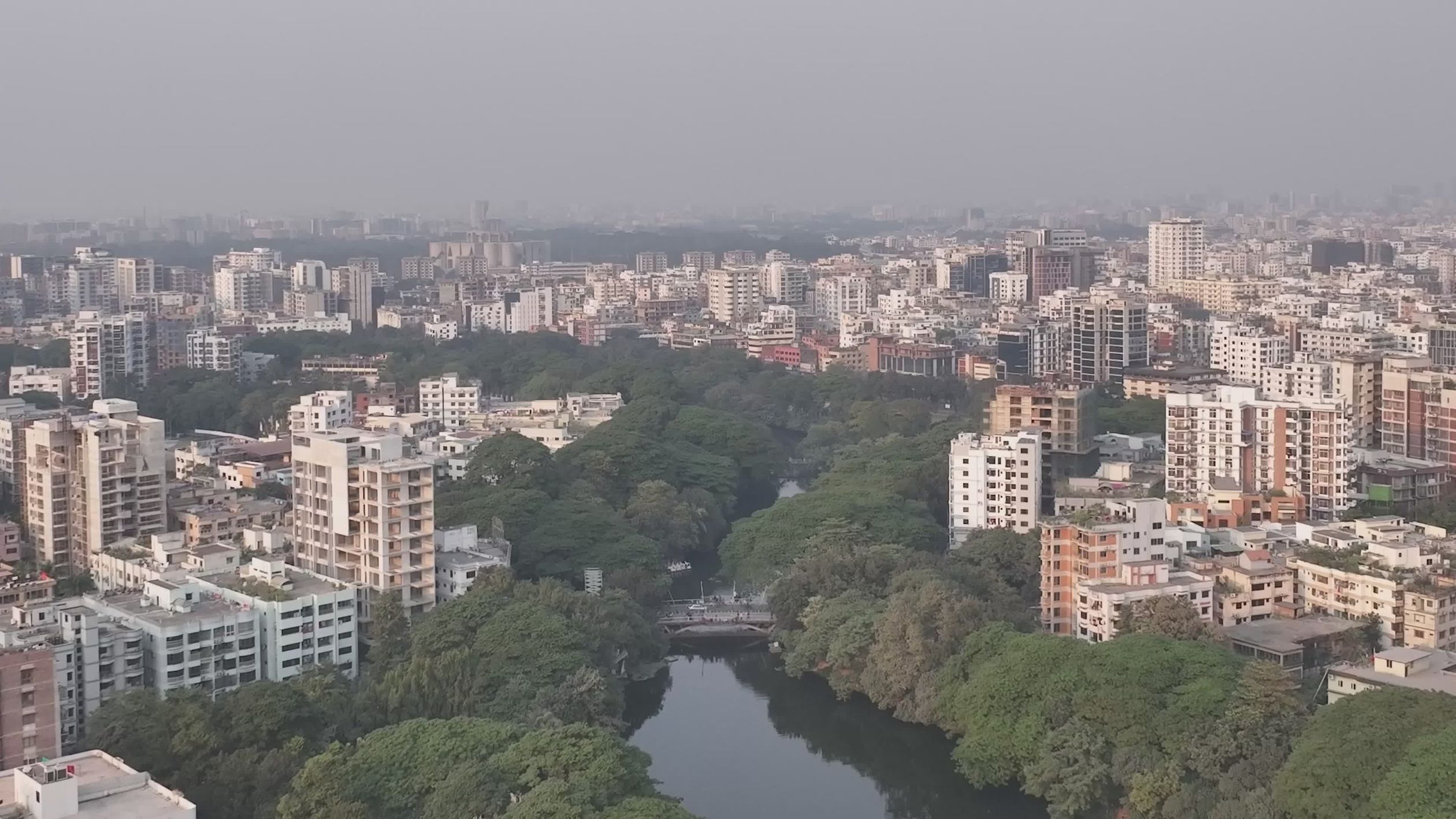 Aerial View of Dhaka City with Lush Greenery Free Stock Video Footage ...