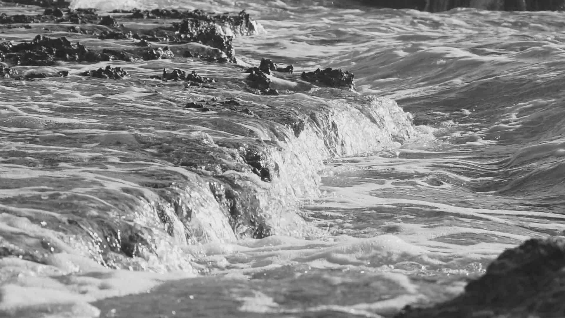 Dramatic Ocean Waves Crashing on Rocky Shore Free Stock Video Footage ...
