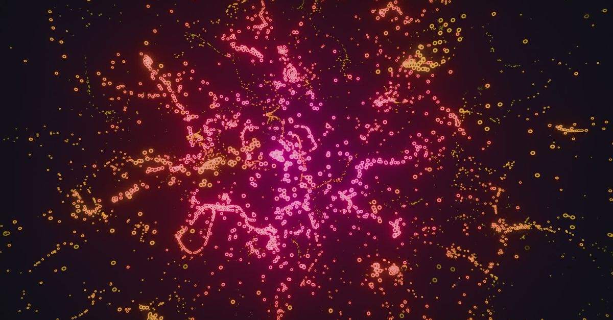 Vibrant Particle Explosion Animation in Dark Space Free Stock Video ...