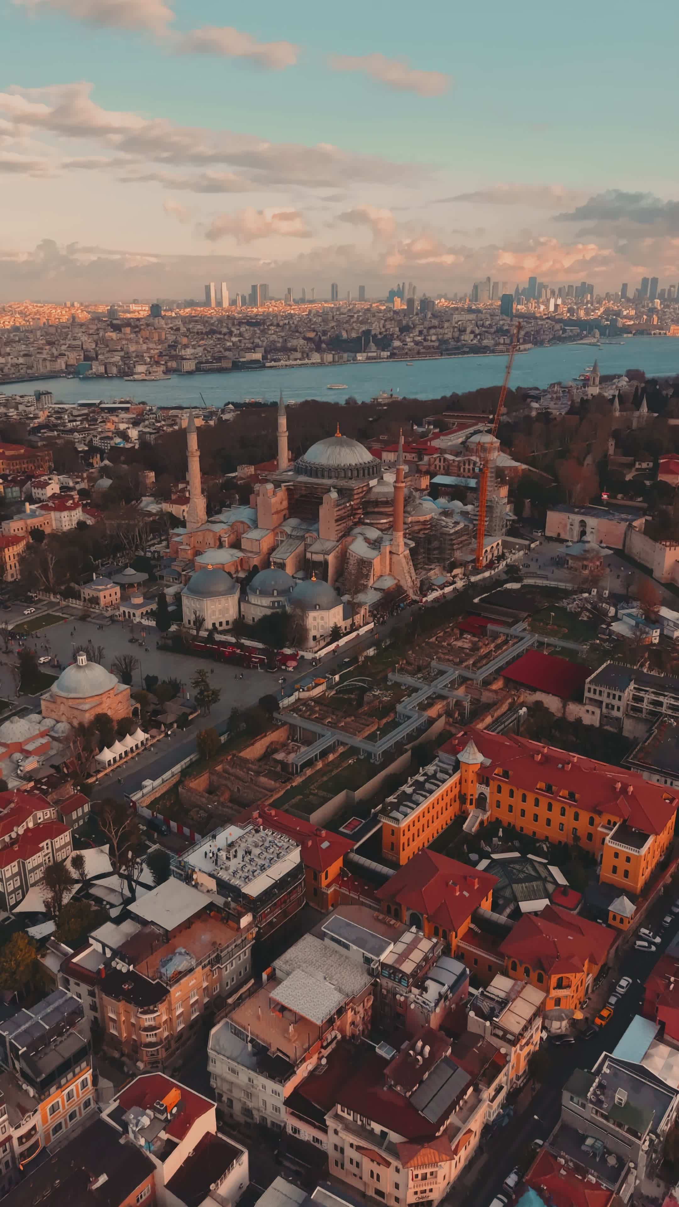 Aerial Drone View of Hagia Sophia in Istanbul Free Stock Video Footage ...