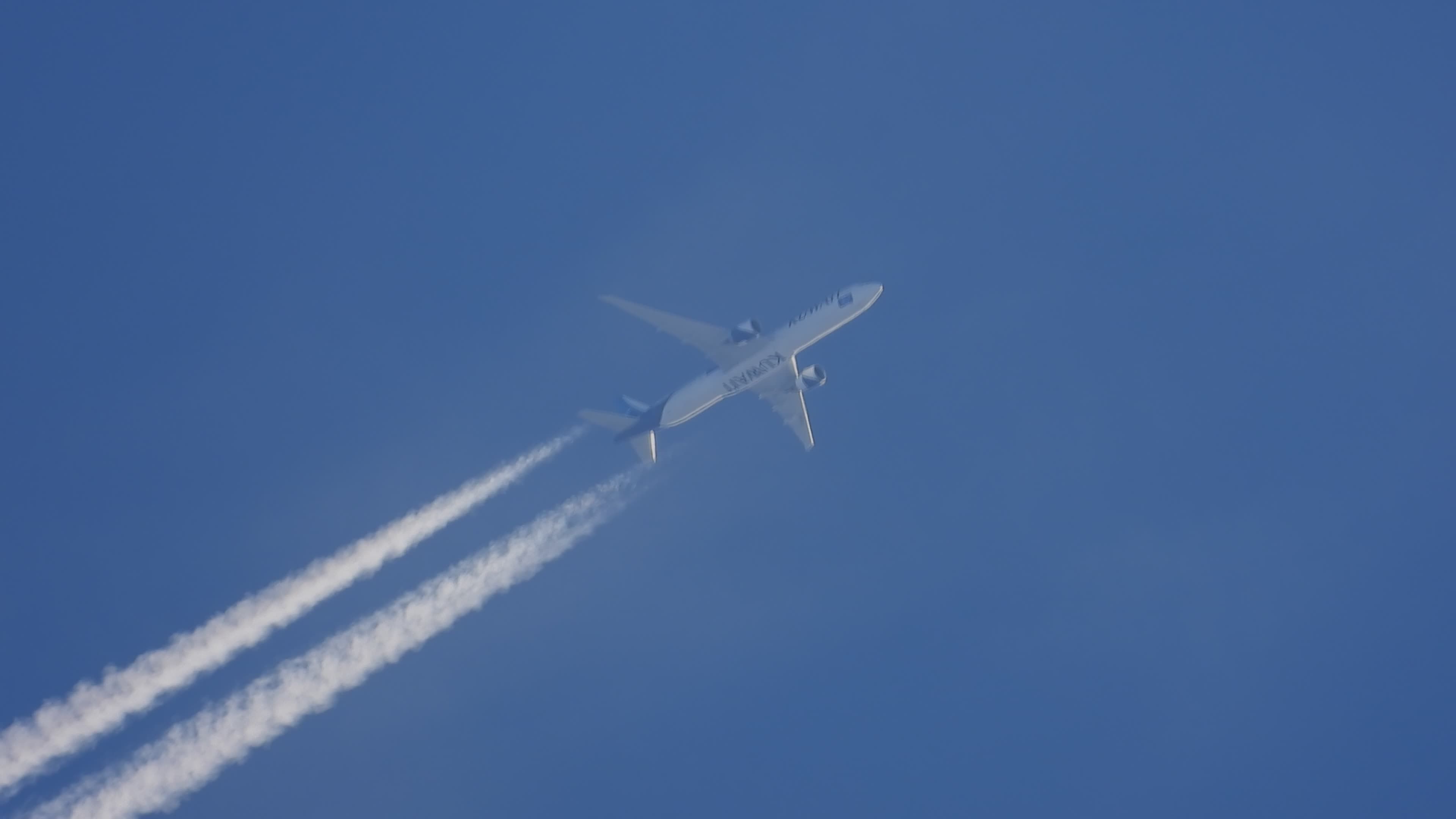 Airline Jet with Contrails in a Clear Sky Free Stock Video Footage ...