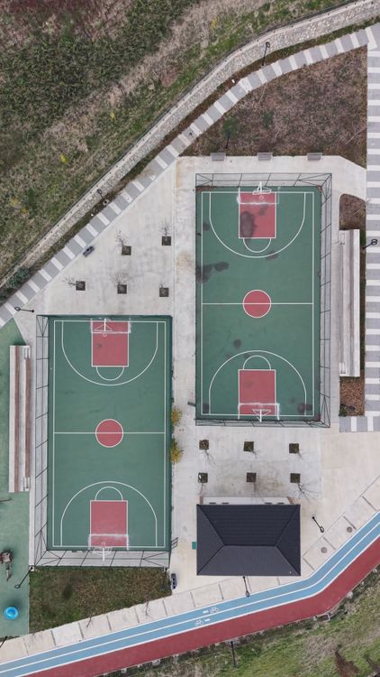 Aerial View of Outdoor Basketball Courts Free Stock Video Footage ...