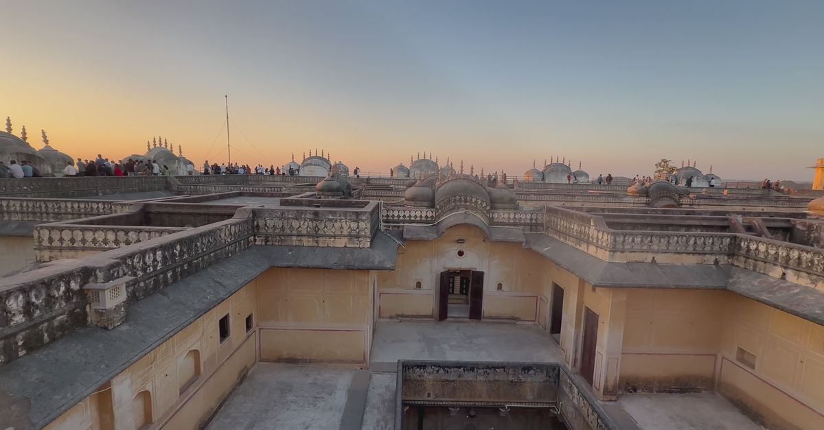 Indian Building Rooftop Sunset Over Majestic Indian Architectural Rooftop Free Stock Video ...