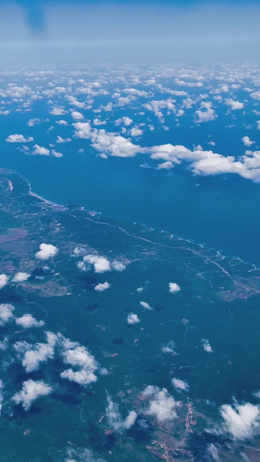 Ocean Flycam View Aerial View of Ocean and Clouds from Plane Free Stock Video Footage ...
