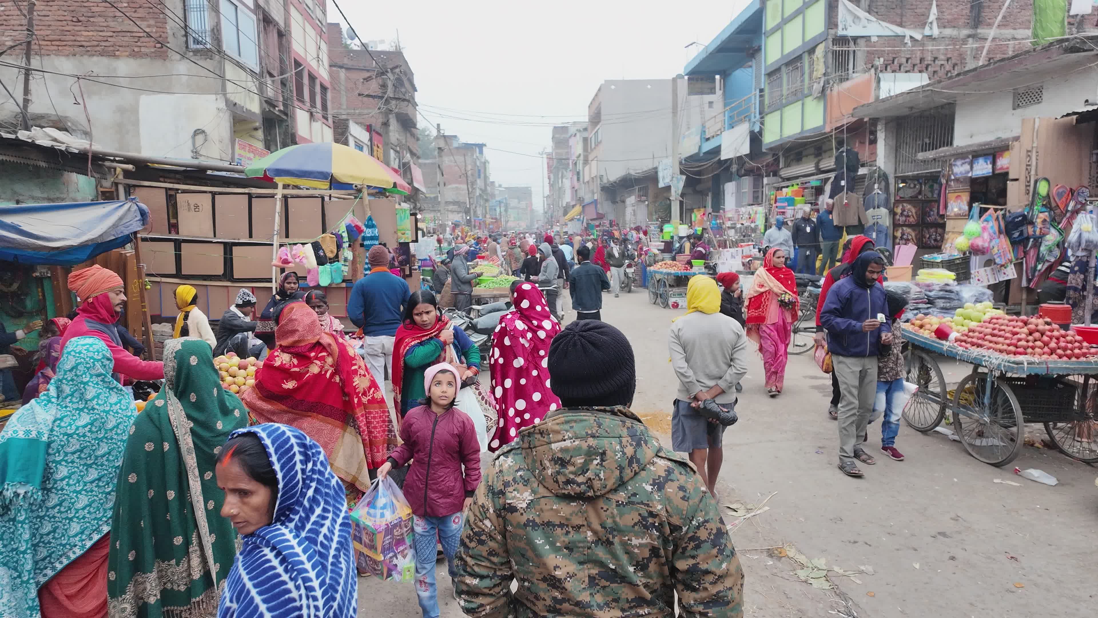Bustling Market Scene in Indian Bazaar Free Stock Video Footage ...