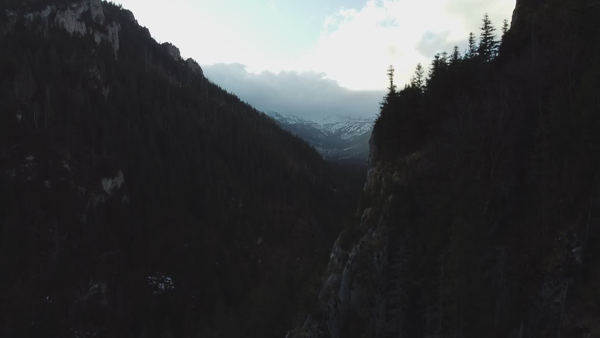 Stunning Aerial View of Snowy Mountain Valley Free Stock Video Footage ...