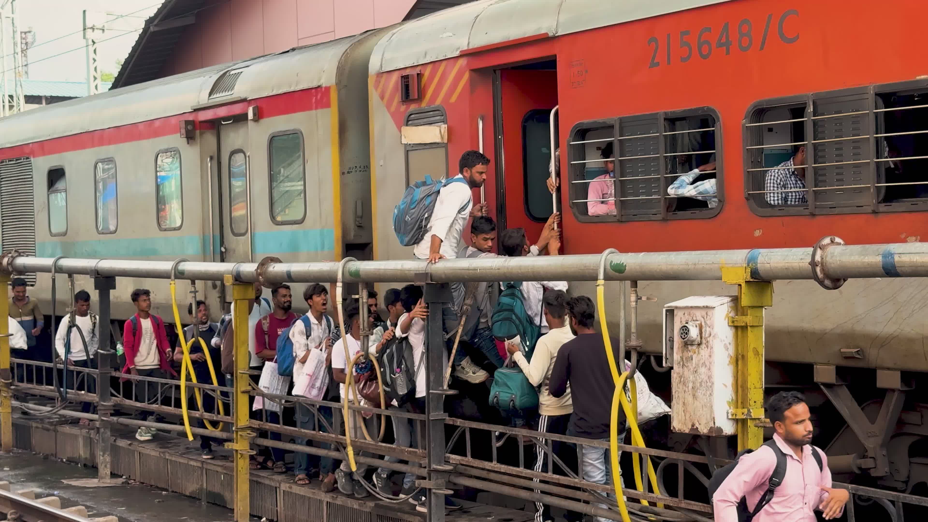 Crowded Indian Train at Railway Station Free Stock Video Footage ...