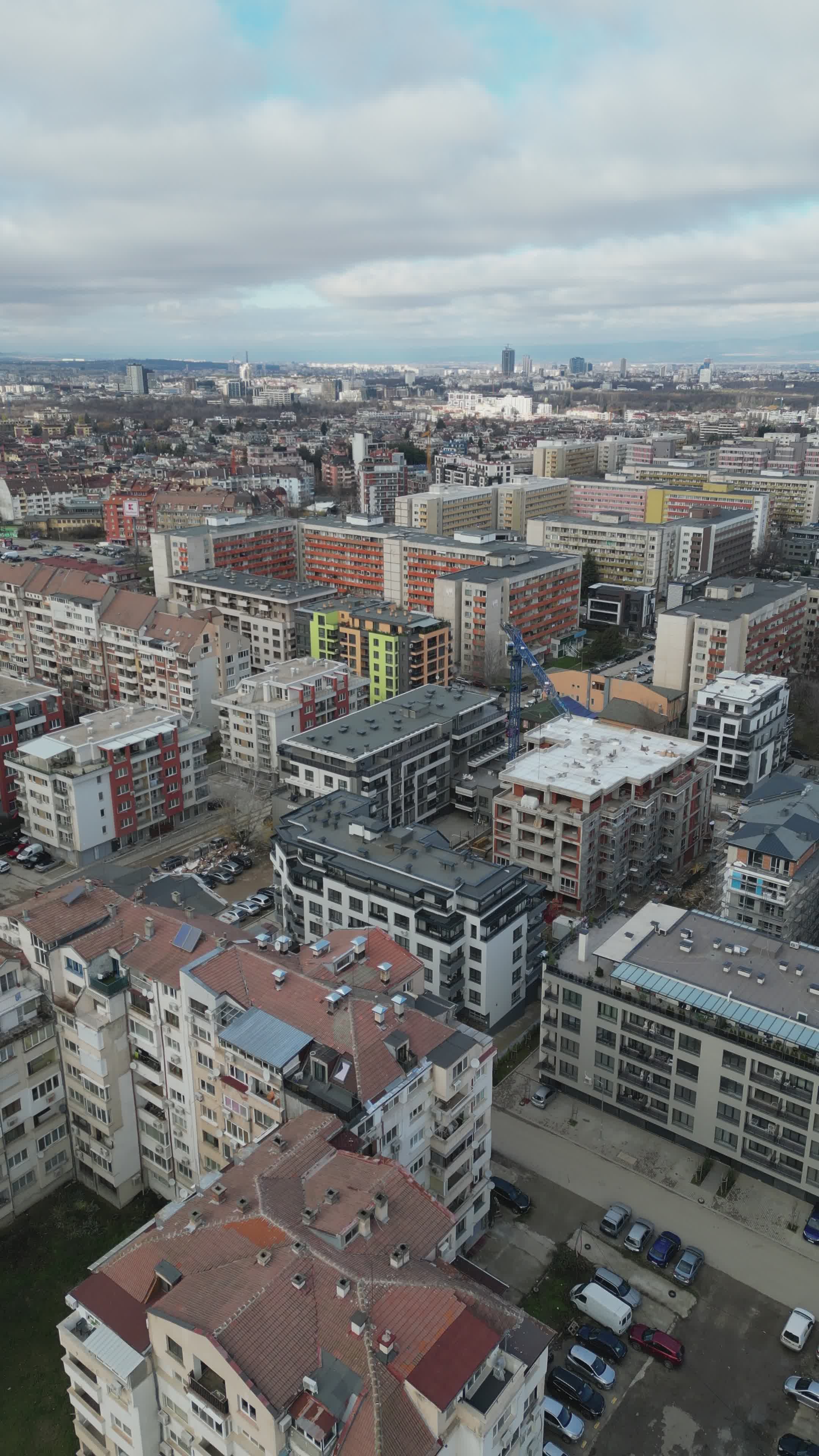 Aerial View of Modern Cityscape with Skyscrapers Free Stock Video ...