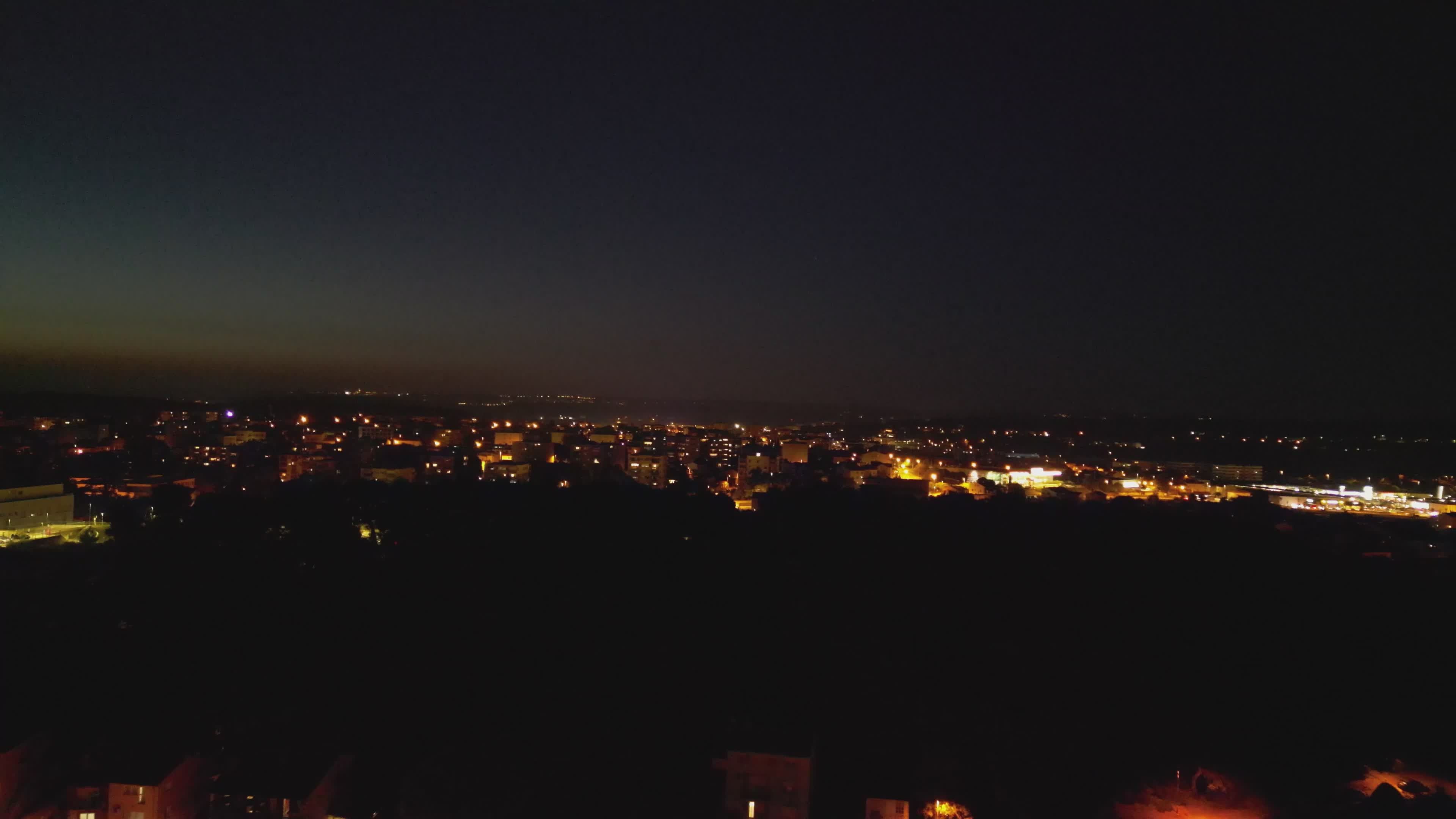 Aerial Night View of Cityscape Illuminated by Lights Free Stock Video ...