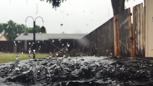 Droplets Of Water In A Water Basin Creating A Splash 