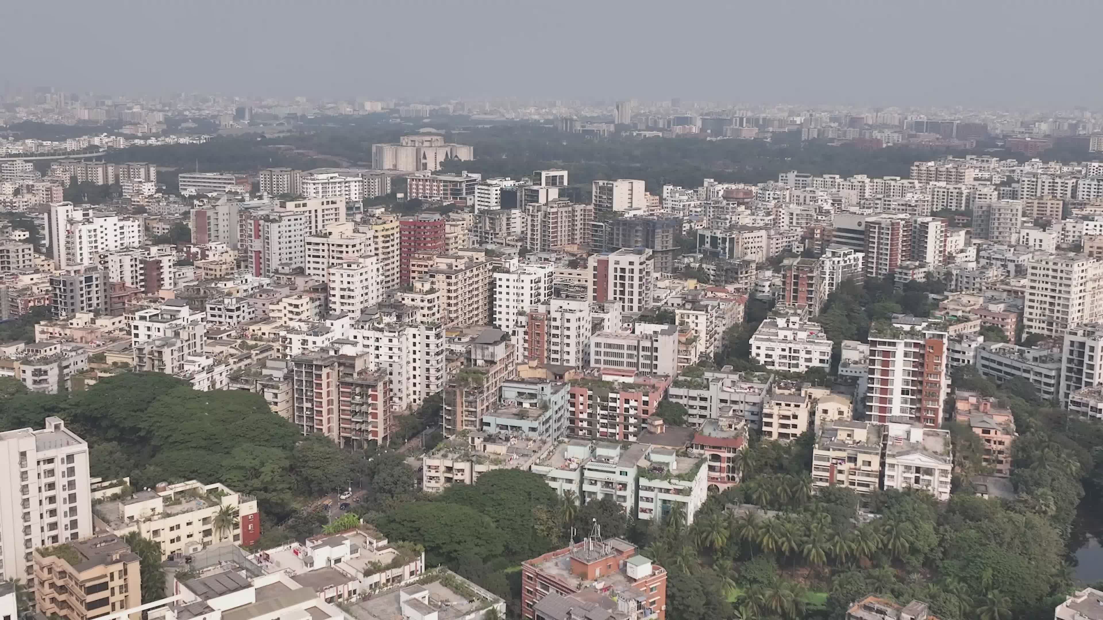 Stunning Aerial View of Dhaka City Skyline Free Stock Video Footage ...